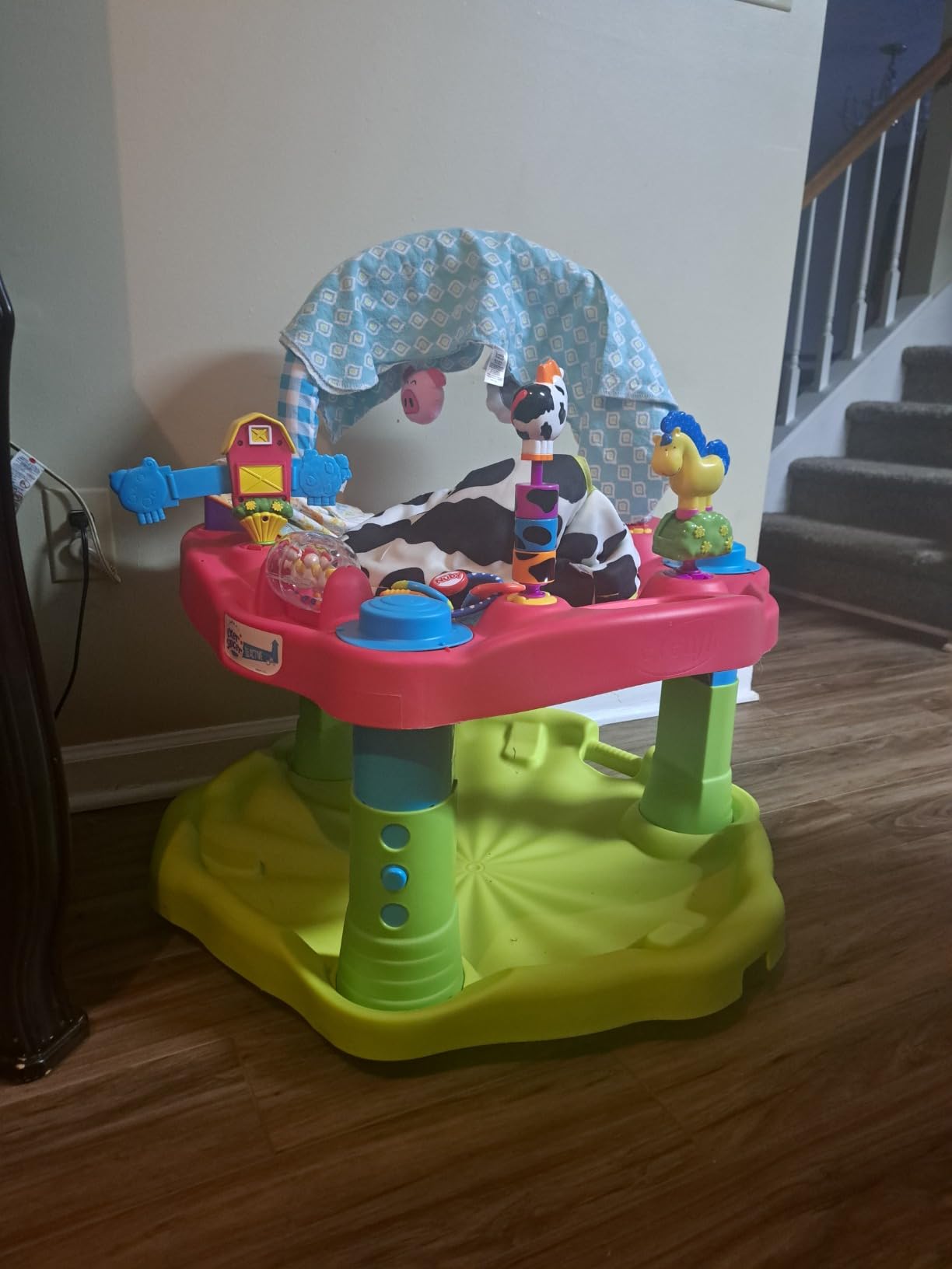 Evenflo Exersaucer Seaside Splash Activity Center | 3 Height Modes up to 30 in., Ages 4-12 Months, 7 Interactive Toys, Dishwasher Safe Tray, Machine Washable Seat Pad customer photo 2