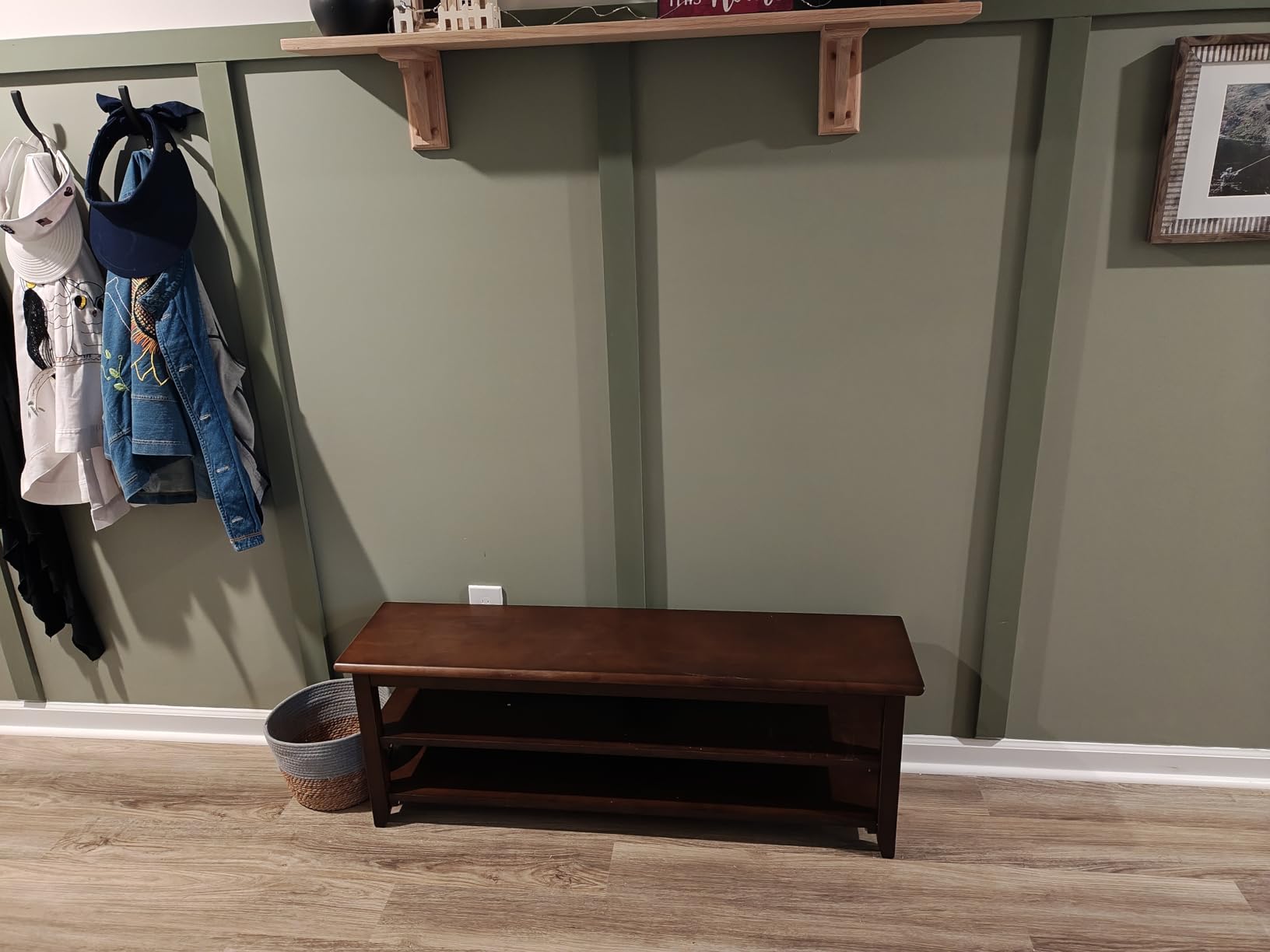 XKZG Shoe Rack Bench Wooden Shoe Storage Bench Entryway Bench, Brown, 23.6