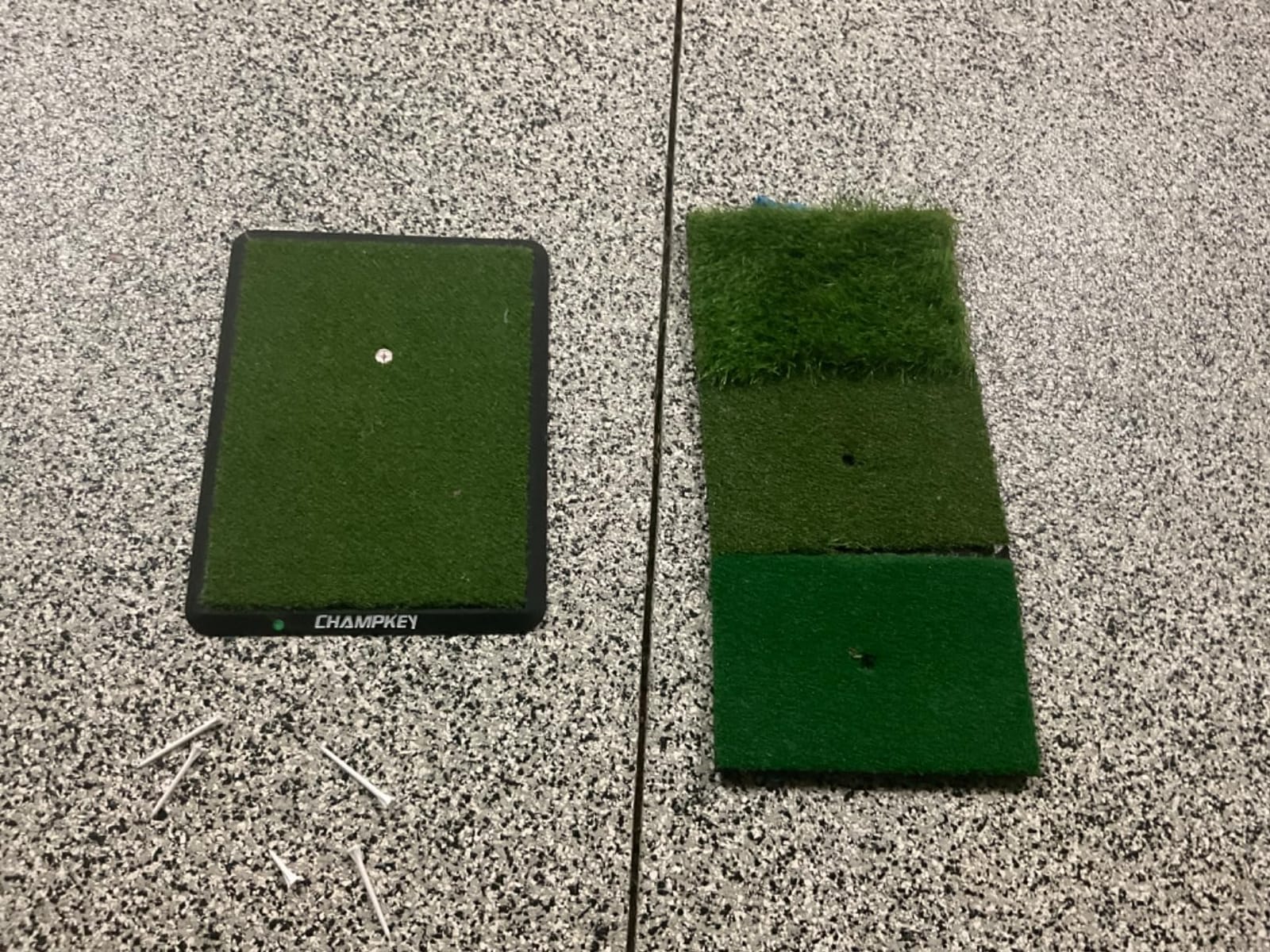 CHAMPKEY Premium Synthetic Turf Golf Hitting Mat | Heavy Duty Rubber Base Golf Practice Mat | Come with 1 Rubber Tee and 9 Plastic Tees customer photo 2