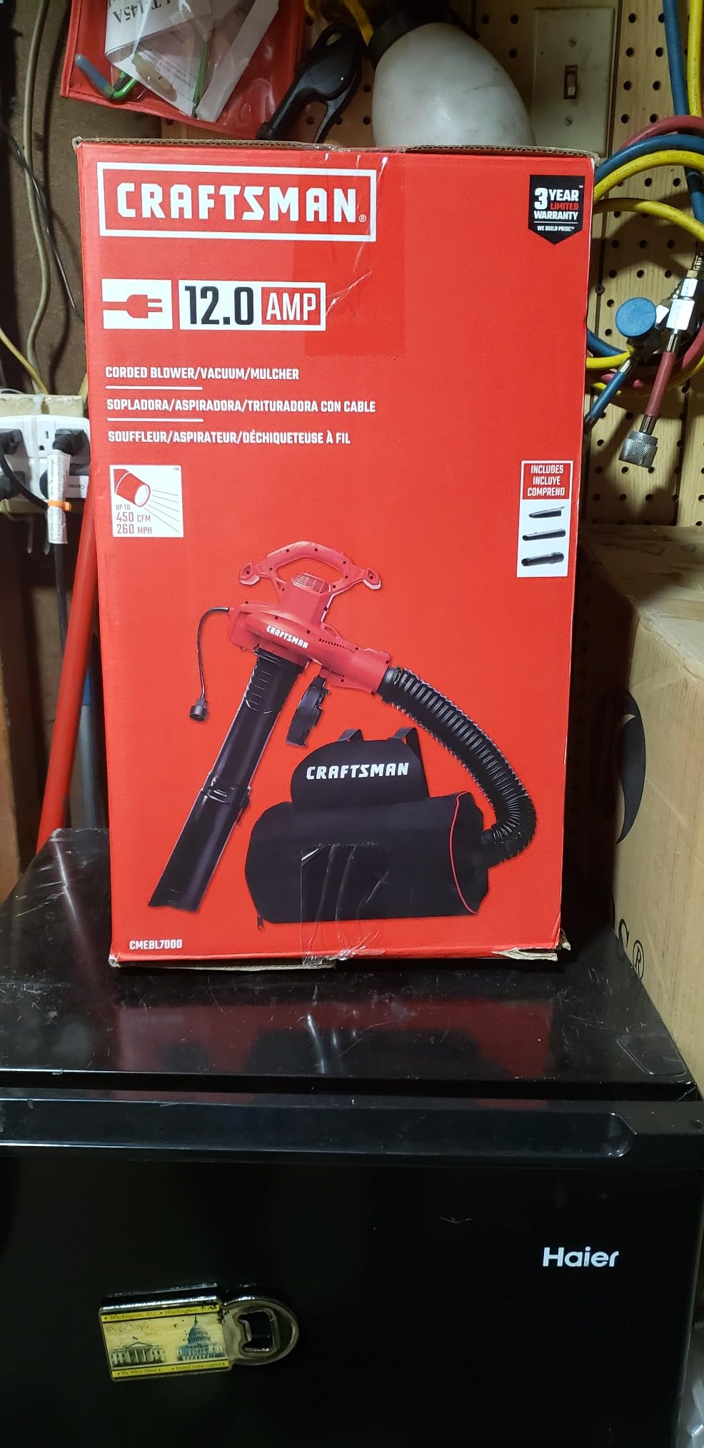 CRAFTSMAN 3-in-1 Leaf Blower, Vacuum and Mulcher, Backpack Blower Up to 260 MPH, 12 Amp, Corded Electric Leaf Collector (CMEBL7000) customer photo 2