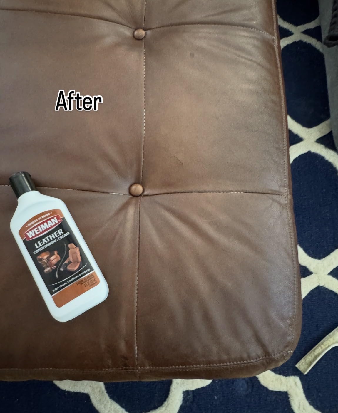 Weiman 3 in 1 Deep Leather Cleaner & Conditioner Cream - Restores Leather Surfaces - Use on Leather Furniture, Car Seats, Shoes, Bags, Jackets, Saddles customer photo 2