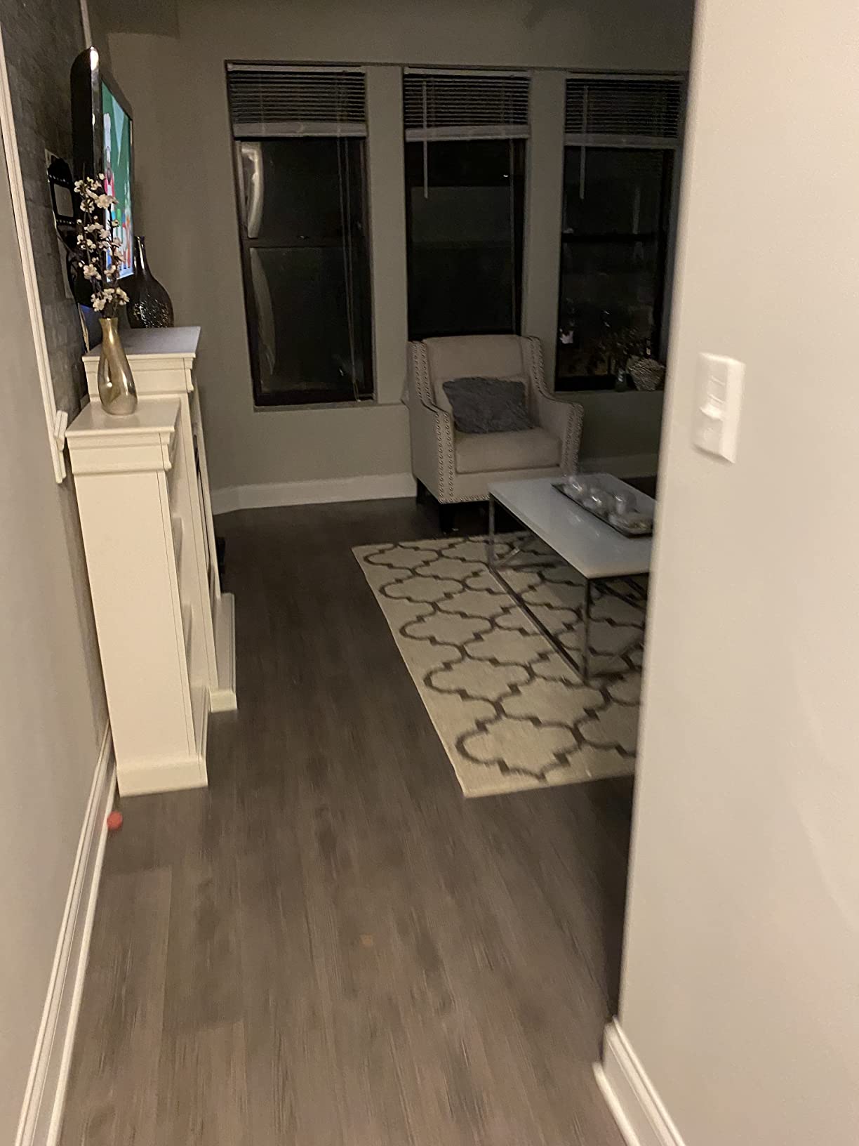 Nexus Peel & Stick Vinyl Floor Tiles, 6 x 36 in, Espresso customer photo 1