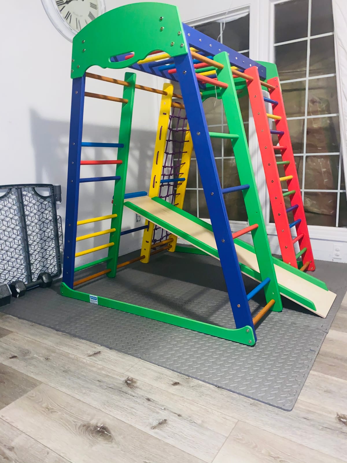 WEDANTA Wooden Swedish Ladder Wall Set – Kids Stall Bars for Exercise – Kids Swedish Gymnastic Wall Gym – Wood Stall Bar Gymnastics Playground – Best Gym for All Family customer photo 2