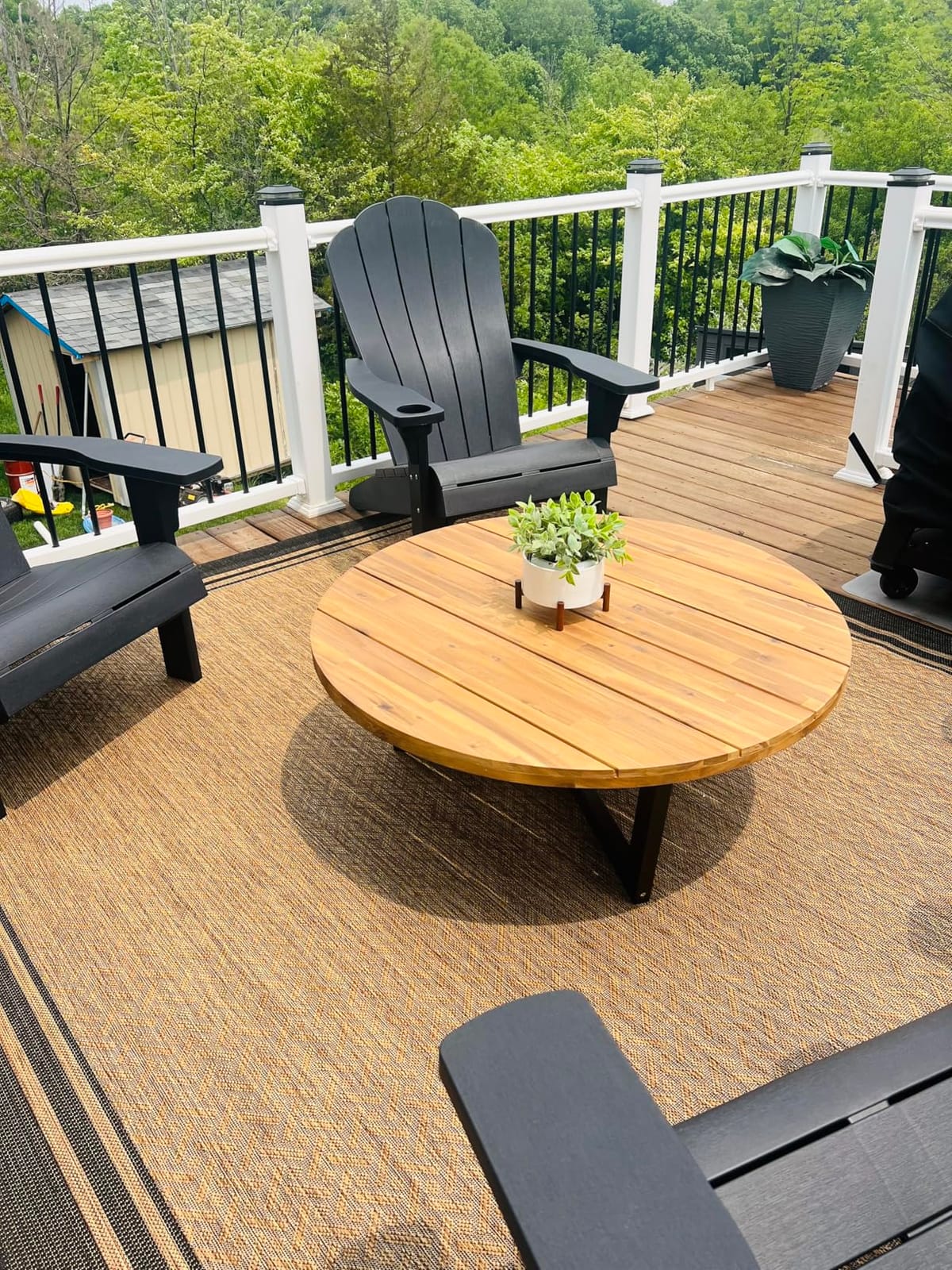 Gertmenian Indoor/Outdoor Flatweave Area Rug - 9x13 Extra Large, Stain & UV Resistant, Ideal For Deck, Patio, Poolside, Mudroom - Simple Border, Black/Tan, 22012 customer photo 1