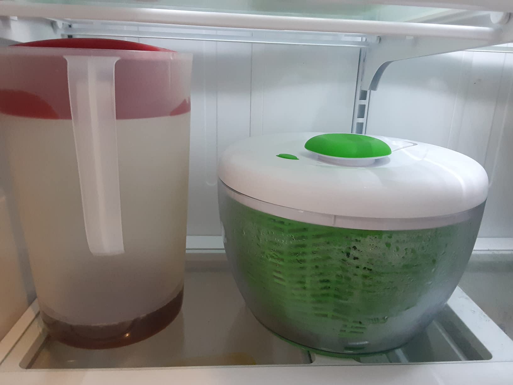 Farberware Easy to use pro Pump Spinner with Bowl, Colander and Built in draining System for Fresh, Crisp, Clean Salad and Produce, 6.6 quart, Green customer photo 2