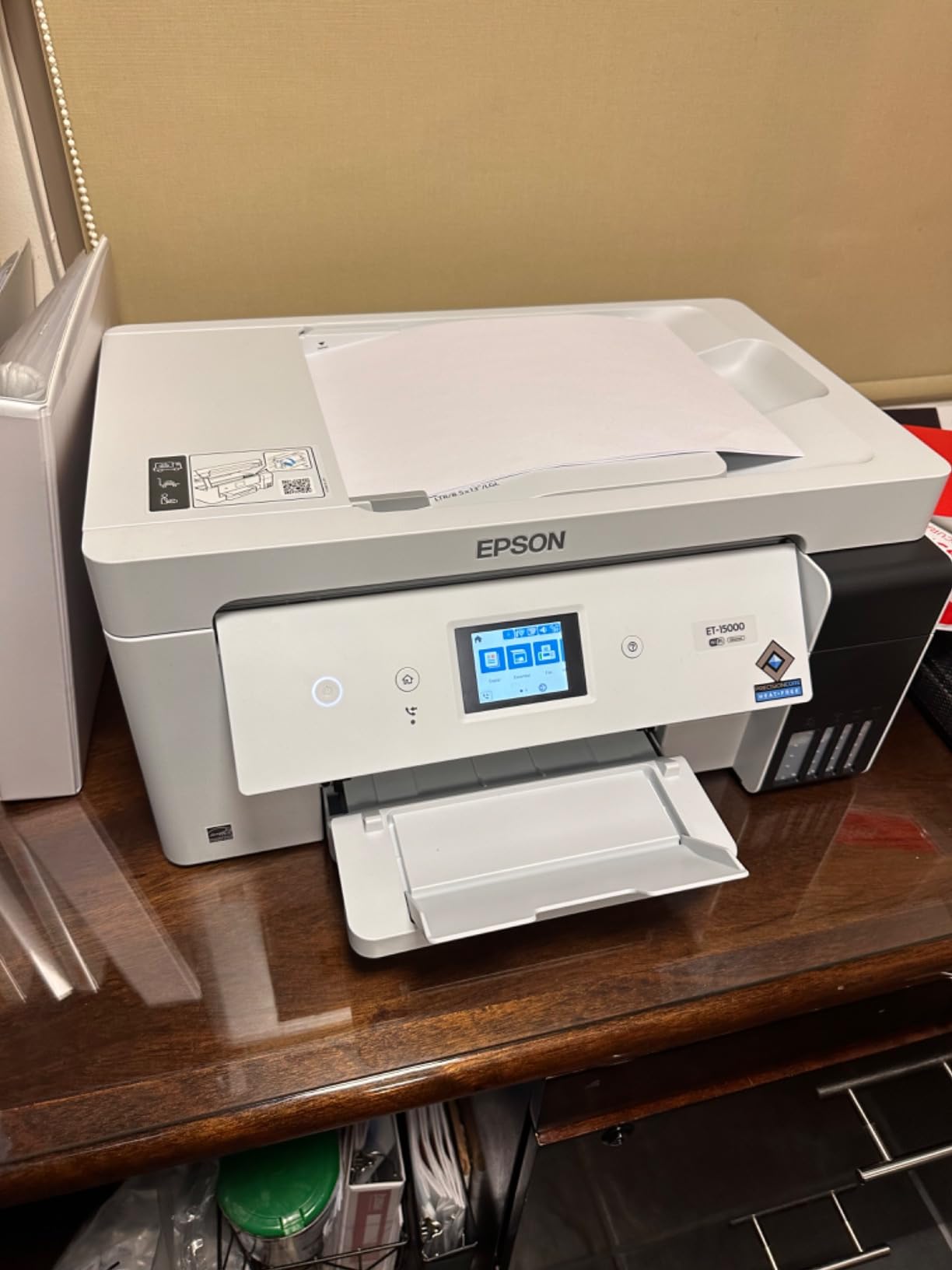Epson EcoTank ET-15000 Wireless Color All-in-One Supertank Printer with Scanner, Copier, Fax, Ethernet and Printing up to 13 x 19 Inches, White customer photo 1