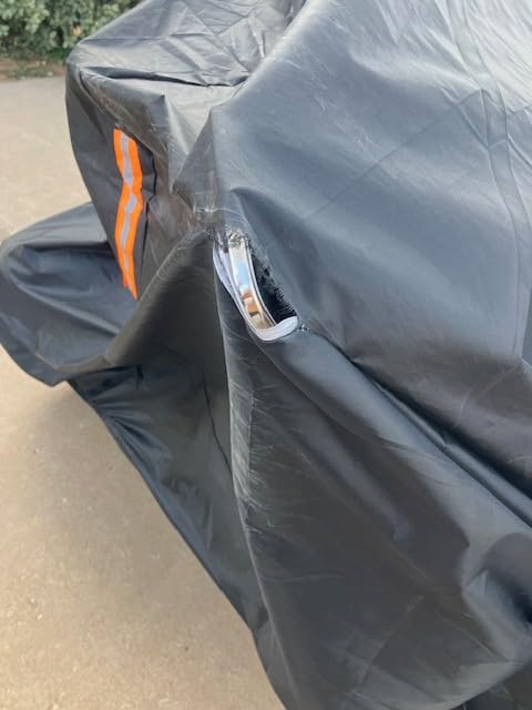 Puroma Motorcycle Cover Heavy Duty Scooter Cover Waterproof Outdoor All Season Universal Weather Quality Protection with Night Reflective, Lock Holes and Storage Bag Fits up to 105