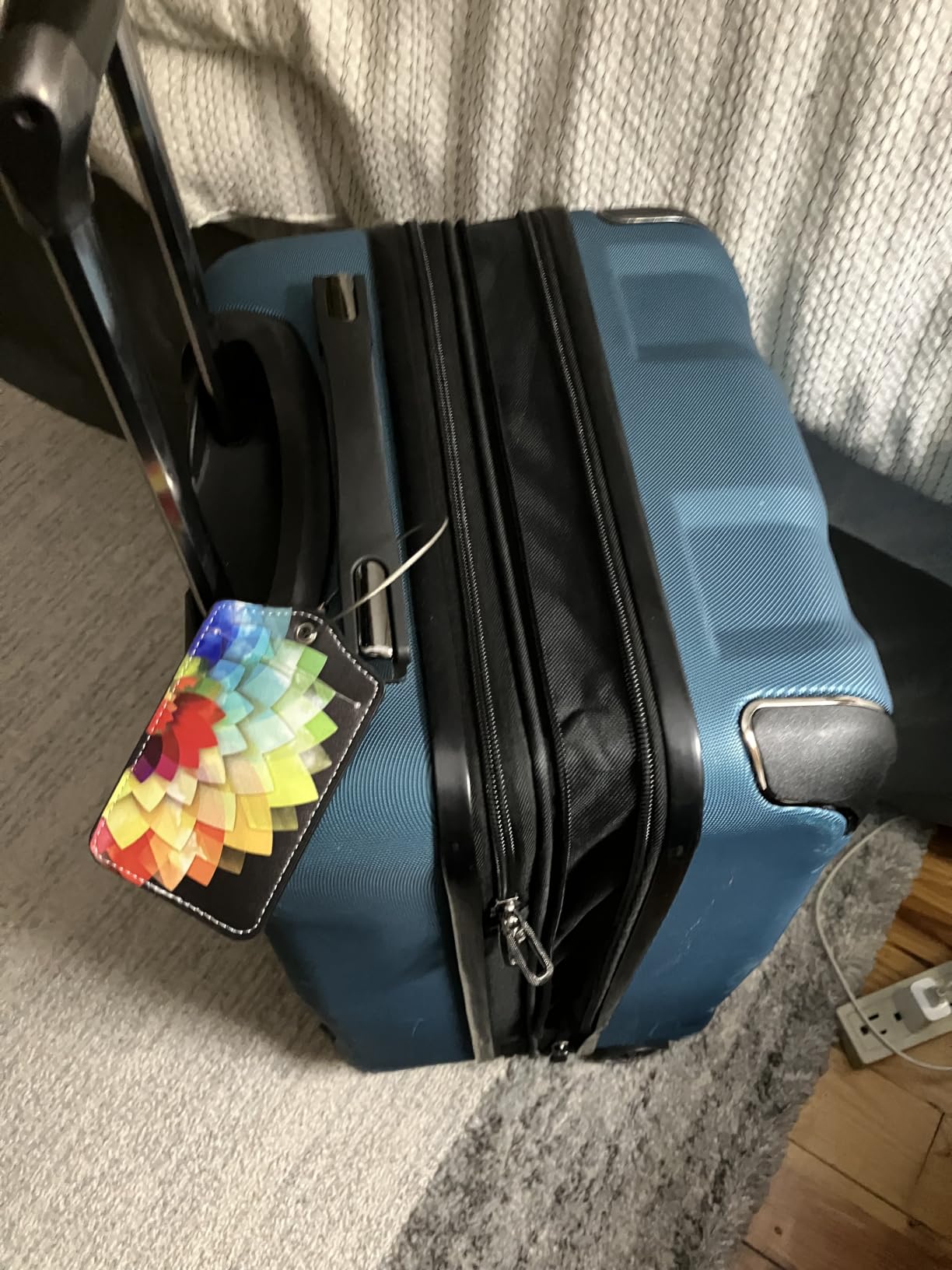 2 Pack Luggage Tag for Suitcase, Cute Unique Leather Suitcase Tags Identifiers with Privacy Name Address Labels & Durable Steel Loop for Women Men Travel customer photo 2