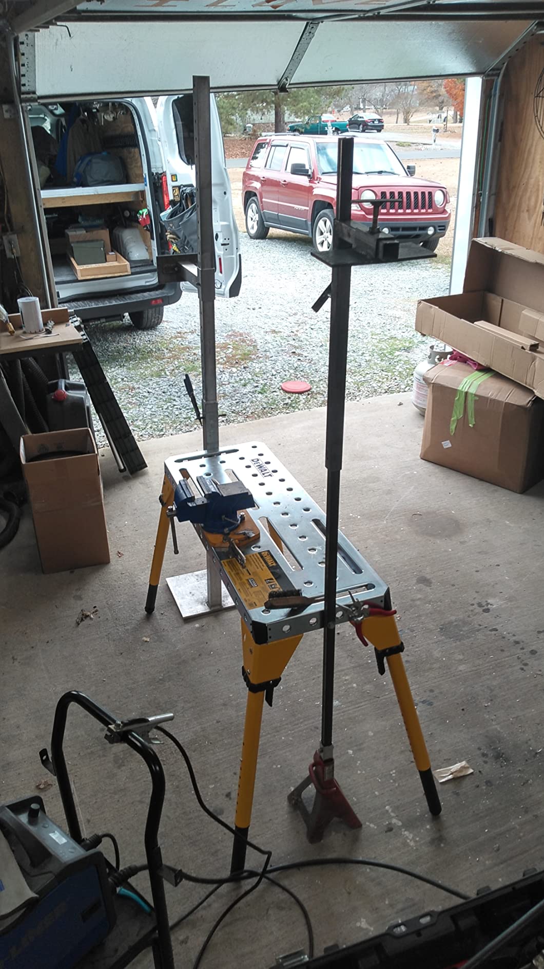 DEWALT 46 in. x 18 in. Adjustable Height Portable Folding Steel Welding Table and Workbench DXMF4618WT customer photo 2