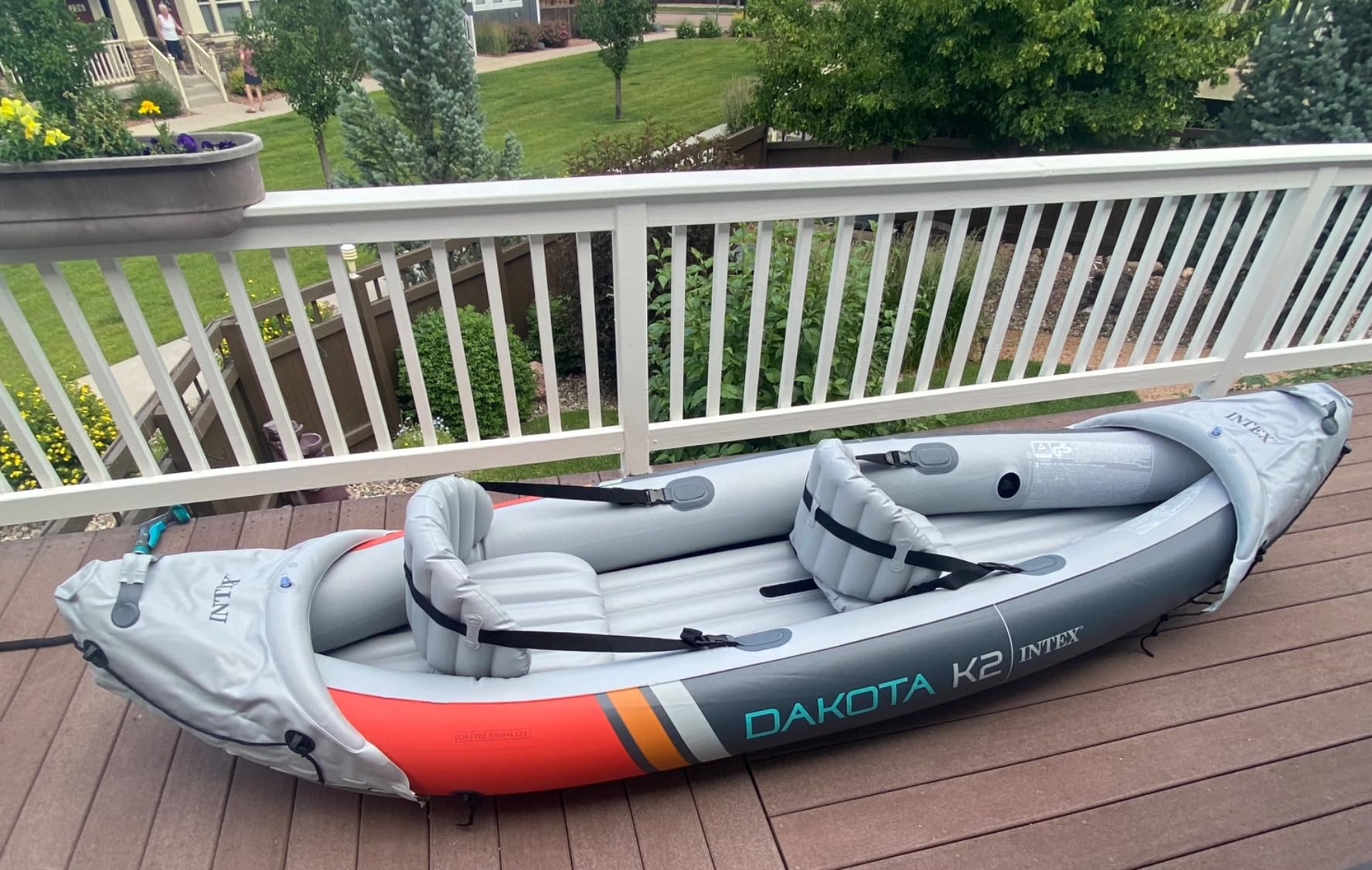 INTEX Dakota K2 Inflatable Kayak 2-Person Portable Set with Paddles & Pump | 68310VM - Sit-on Tandem Kayak with Interchangeable Skegs and Two Dry Bags for Gear, 10ft 3in x 3ft customer photo 2