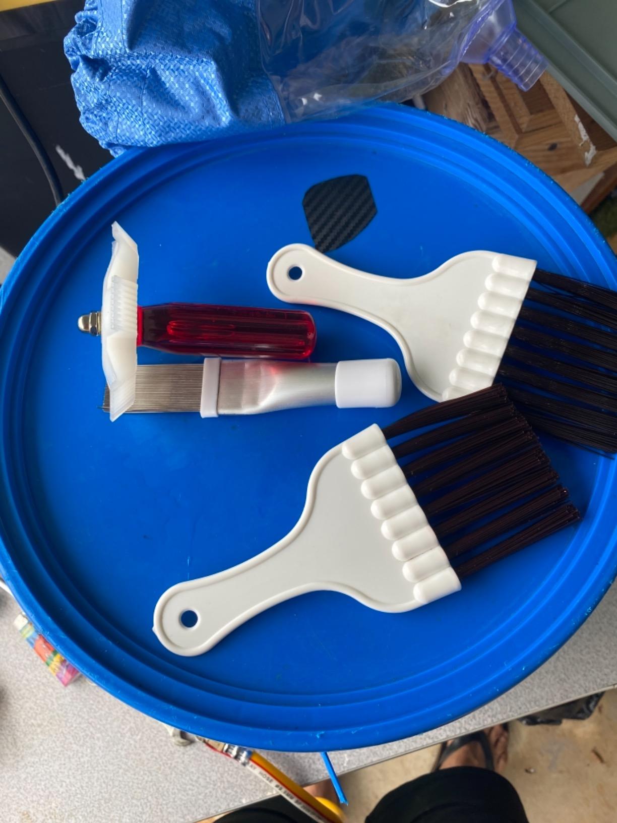 4 Pieces Air Conditioner Condenser Fin Cleaning Brush Coil Condenser Brush Fin Comb Stainless Steel Air Refrigerator Cleaner, 3 Styles customer photo 1
