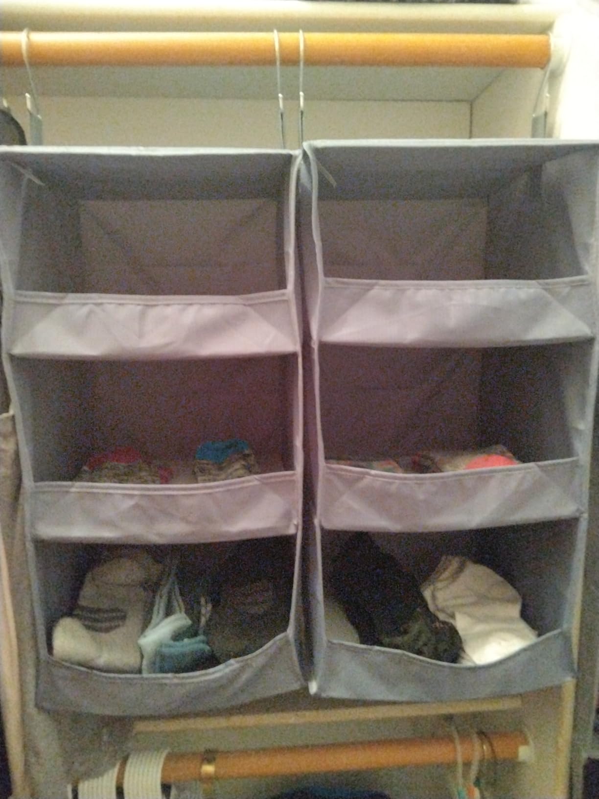 GRANNY SAYS 3-Shelf Hanging Closet Organizer, Foldable Storage, Gray customer photo 1
