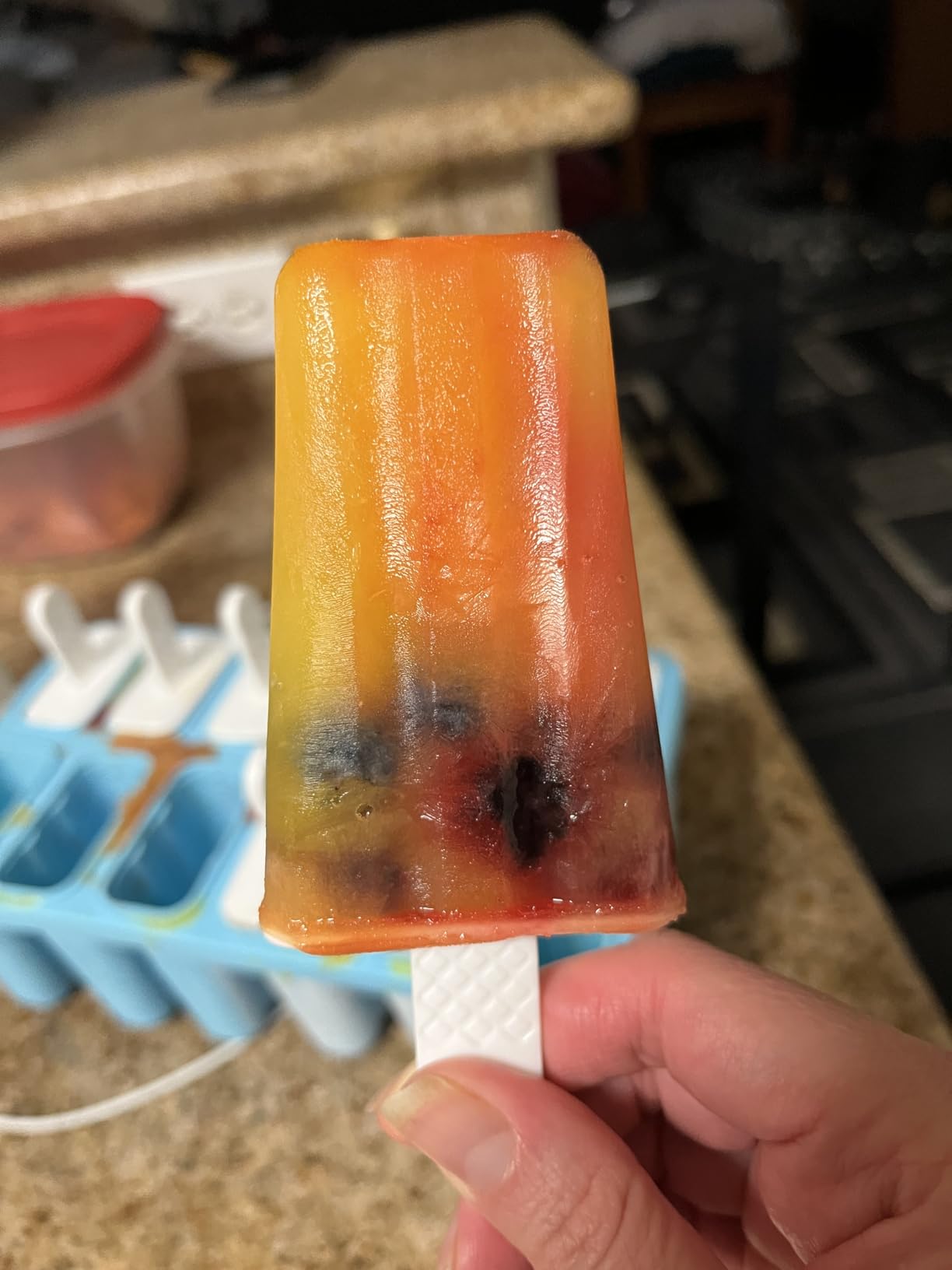 Popsicle Mould，Popsicle Maker Popsicle Molds 6 Pieces Silicone Ice Pop Molds BPA Free Popsicle Mold Reusable Easy Release Ice Pop Make (Blue) customer photo 2