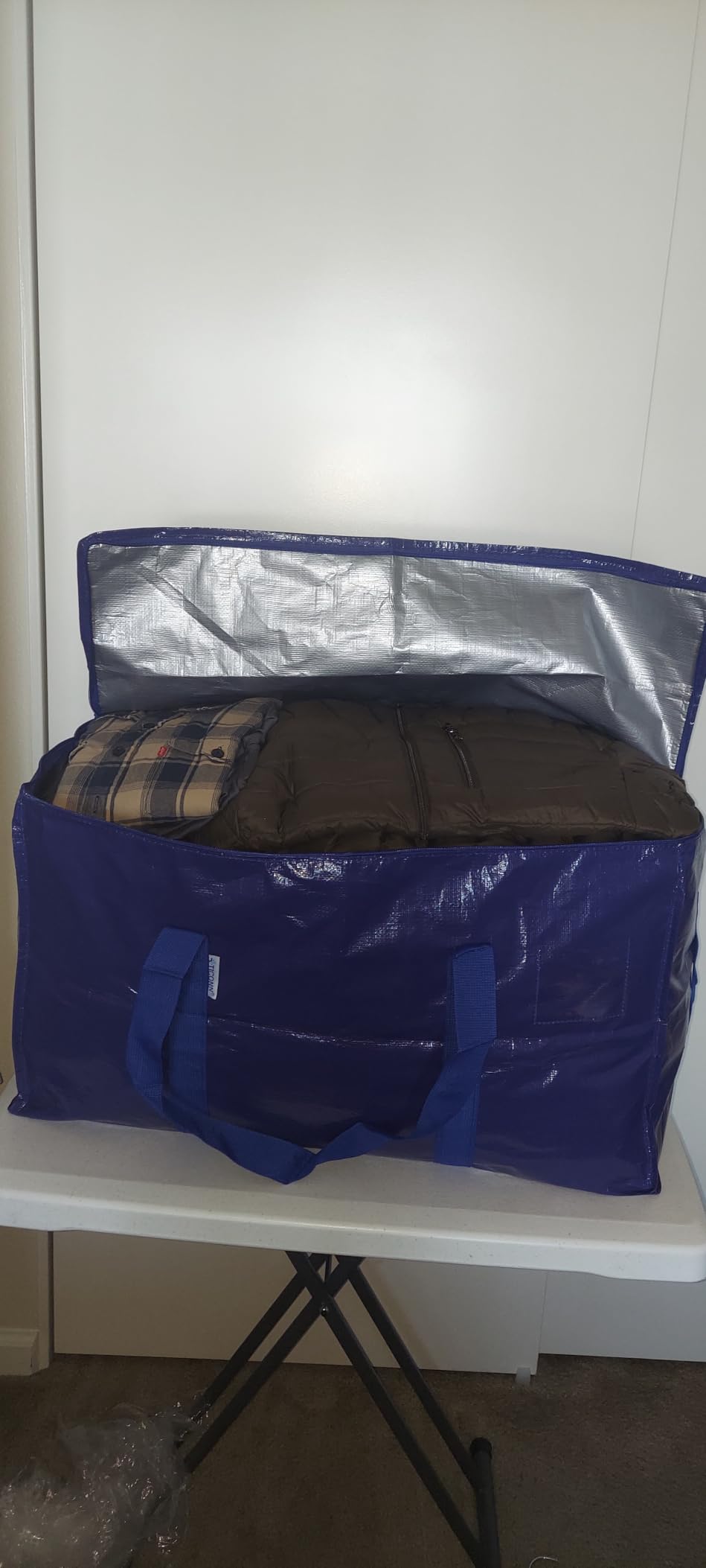 TICONN 6 Pack Extra Large Moving Bags Heavy Duty with Zippers & Carrying Handles, Durable Storage Bags Moving Boxes for Closet Organizers and Storage (6 Pack, Blue) customer photo 2