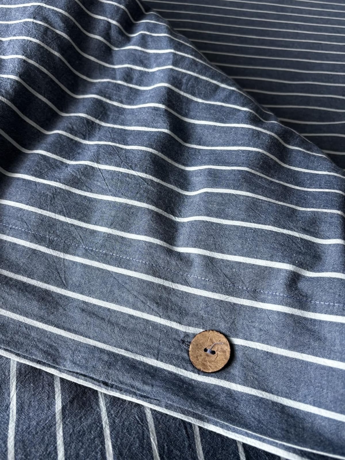 JELLYMONI 100% Washed Cotton Striped Duvet Cover Set Queen, Linen-Like customer photo 1