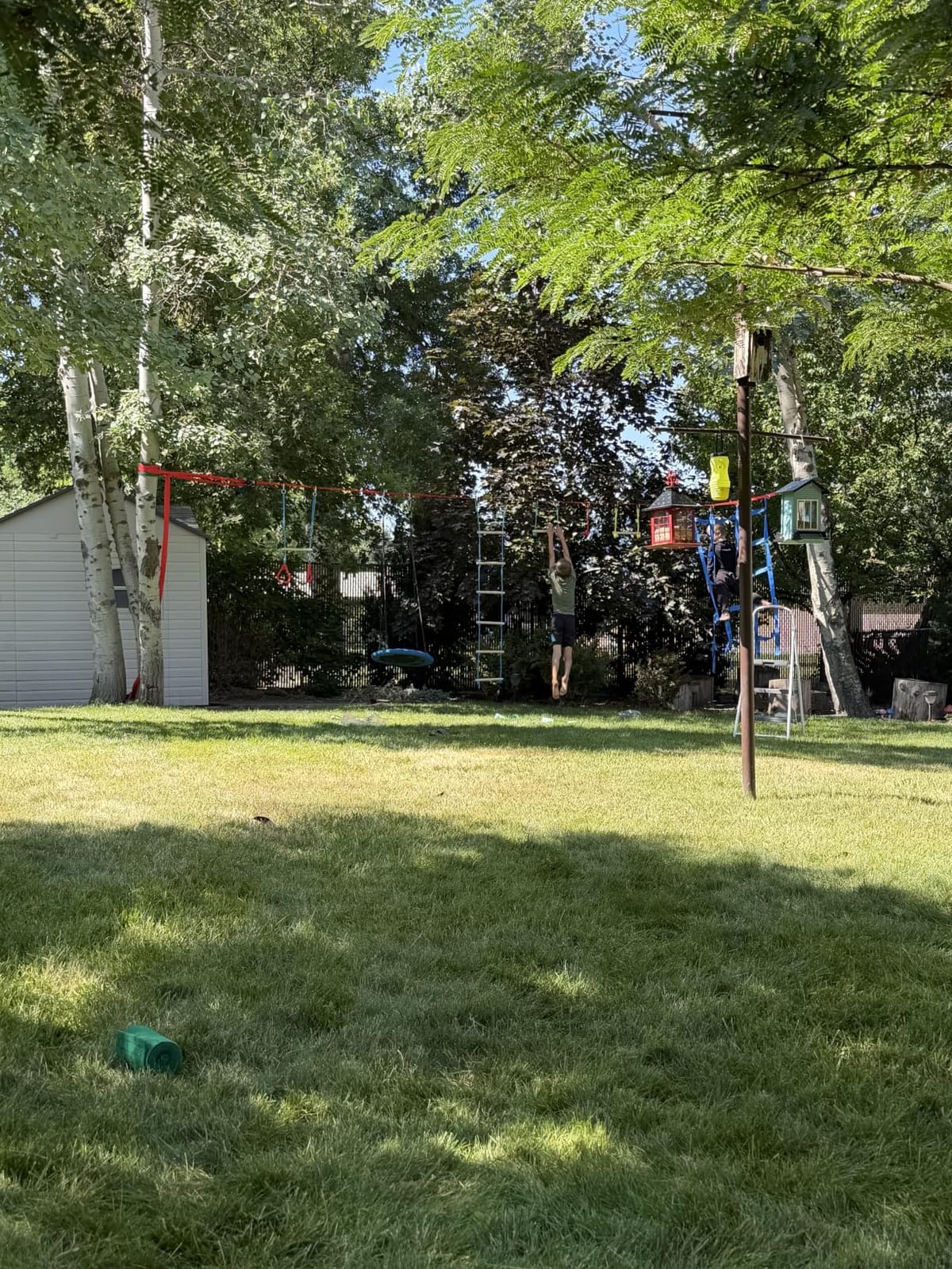 Ninja Warrior Obstacle Course for Kids Backyard - 2×50ft Slackline Kit with 10 Most Complete Accessories for Boys & Girls, Swing, Rope Ladder, Gymnastic Ring, Climbing Net, Arm Trainer and Monkey Fist customer photo 1