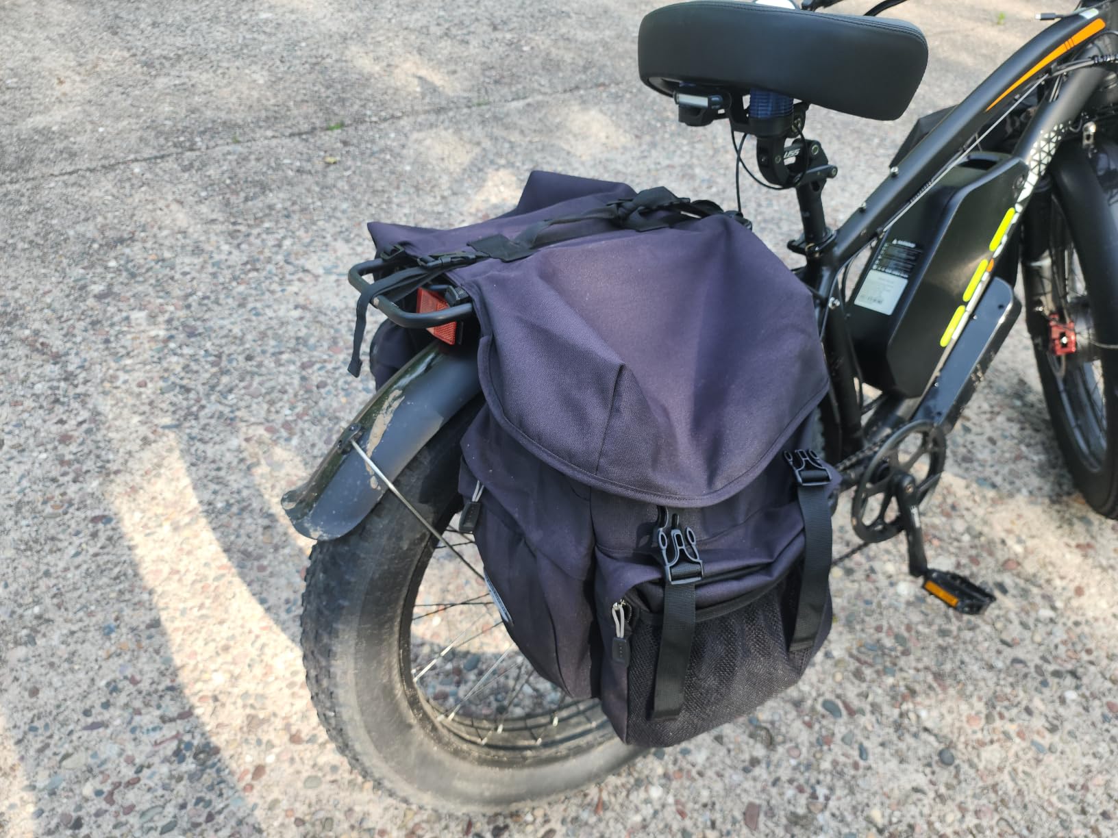 50L Bike Panniers, Waterproof Bicycle Rear Rack Bag with Rain Cover, Black customer photo 1