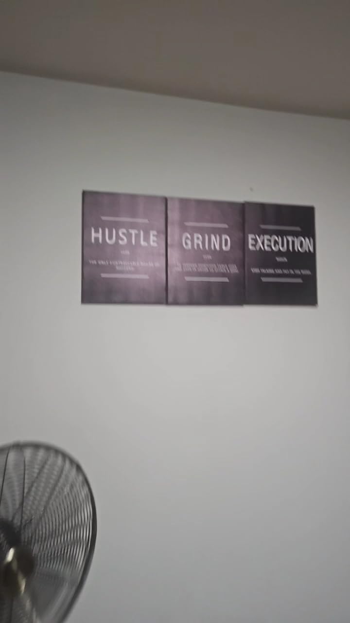 KAWAHONE Canvas Painting Wall Art, Grind Hustle Execution Motivational Wall Art Decoration Posters Prints for Living Room Bedroom, Office Decor, Gallery-Wrapped Canvas Art Set Framed Ready to Hang customer photo 2