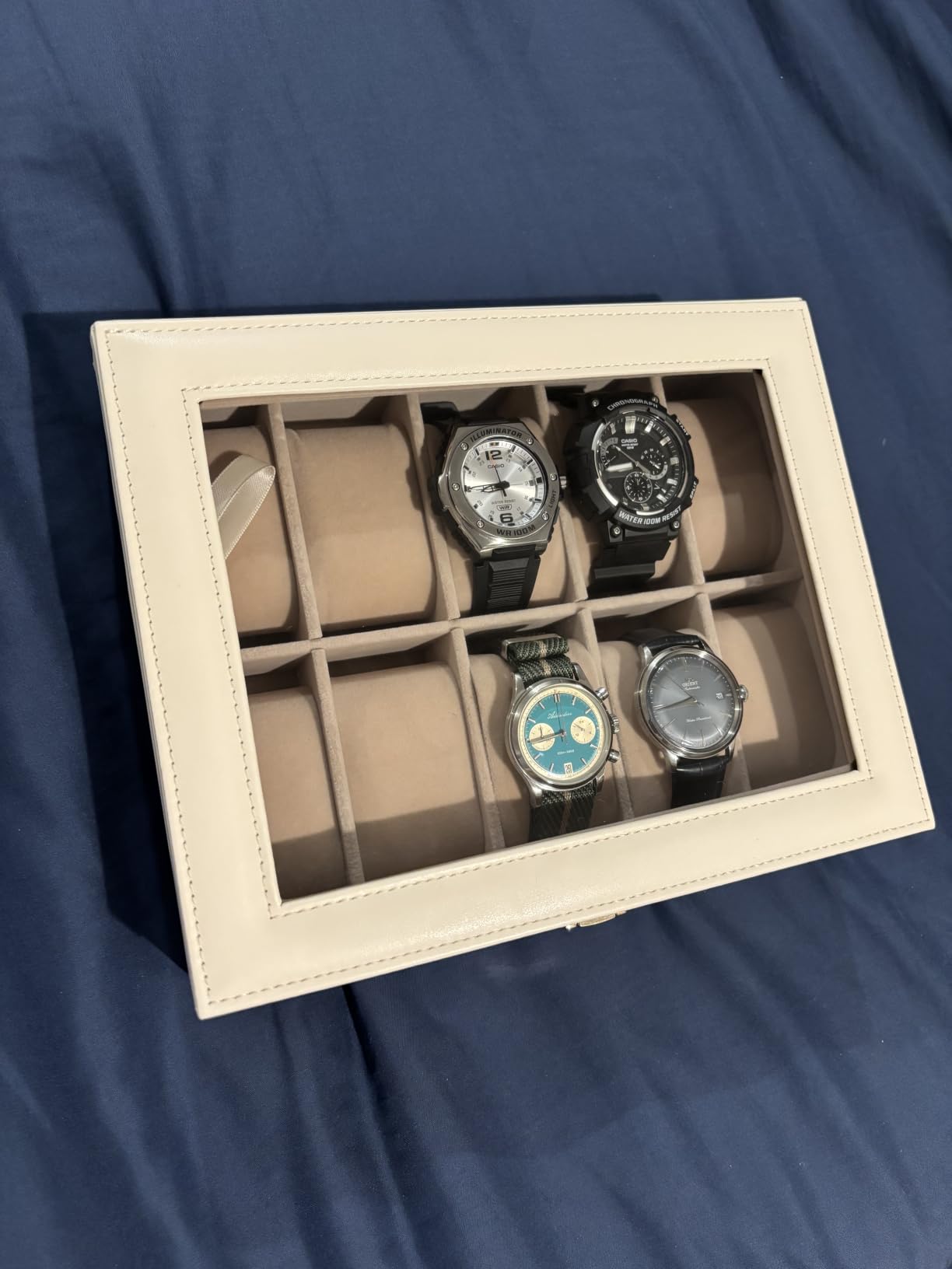 SONGMICS Watch Box, 12-Slot Watch Case with Large Glass Lid customer photo 1