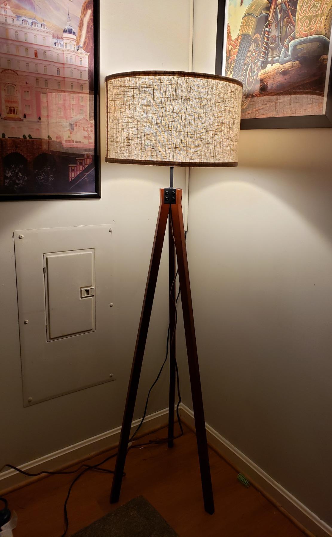 Brightech Eden Tripod LED Floor Lamp – Mid Century Dimmable Modern Light for Contemporary Living Rooms - Tall Free Standing Lamp with Solid Wood Legs for Bedroom, Office - Classic Black customer photo 2
