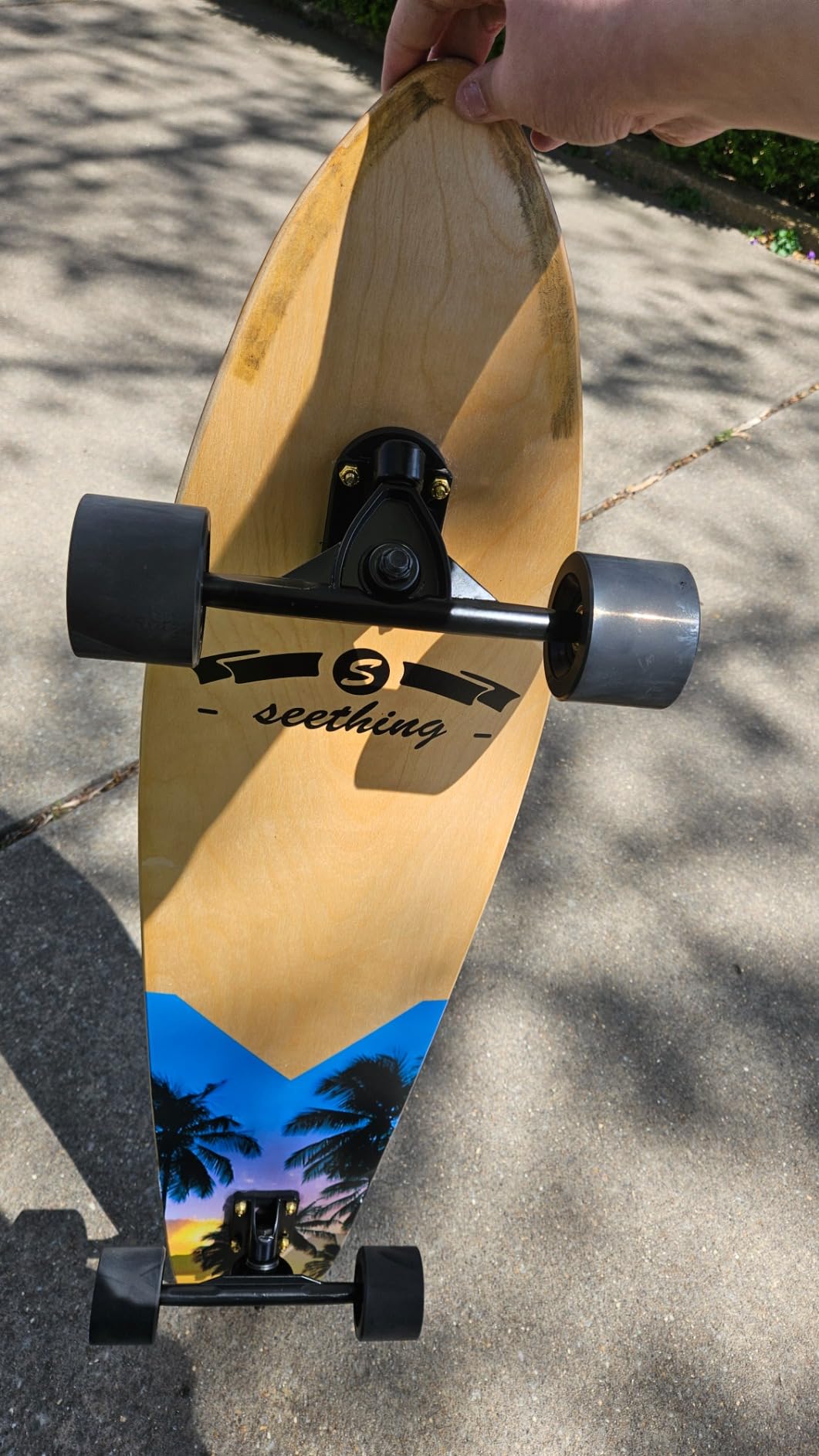 seething 42 Inch Longboard Skateboard Complete Cruiser Pintail,The Original Artisan Maple Skateboard Cruiser Pintail for Cruising, Carving, Free-Style and Downhill customer photo 2