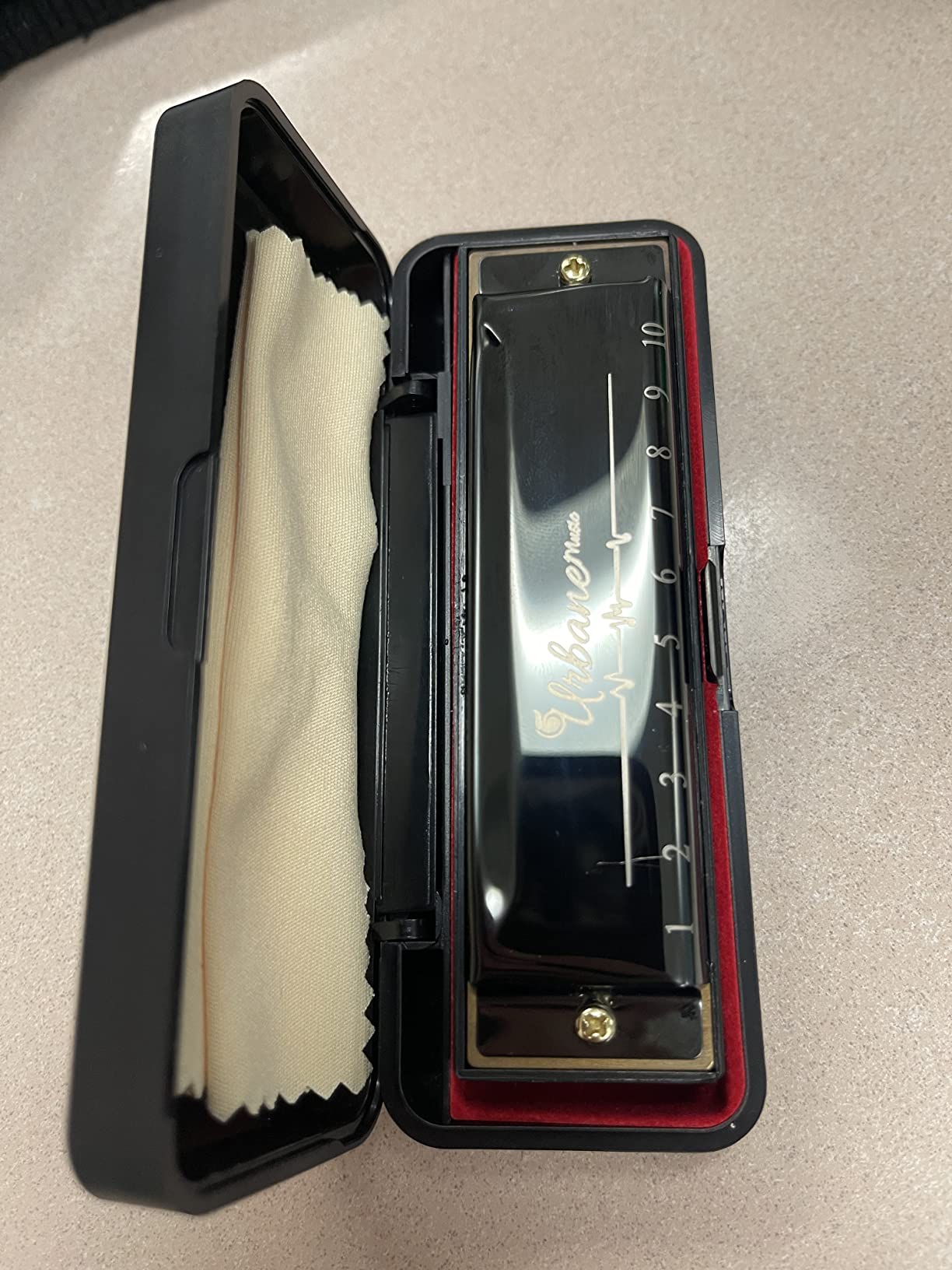 Harmonica 10 Holes 20 Tunes Mouth Organ Blues Deluxe Harmonica, Key of C for Beginner, Adults, Kids Gift, Black customer photo 2