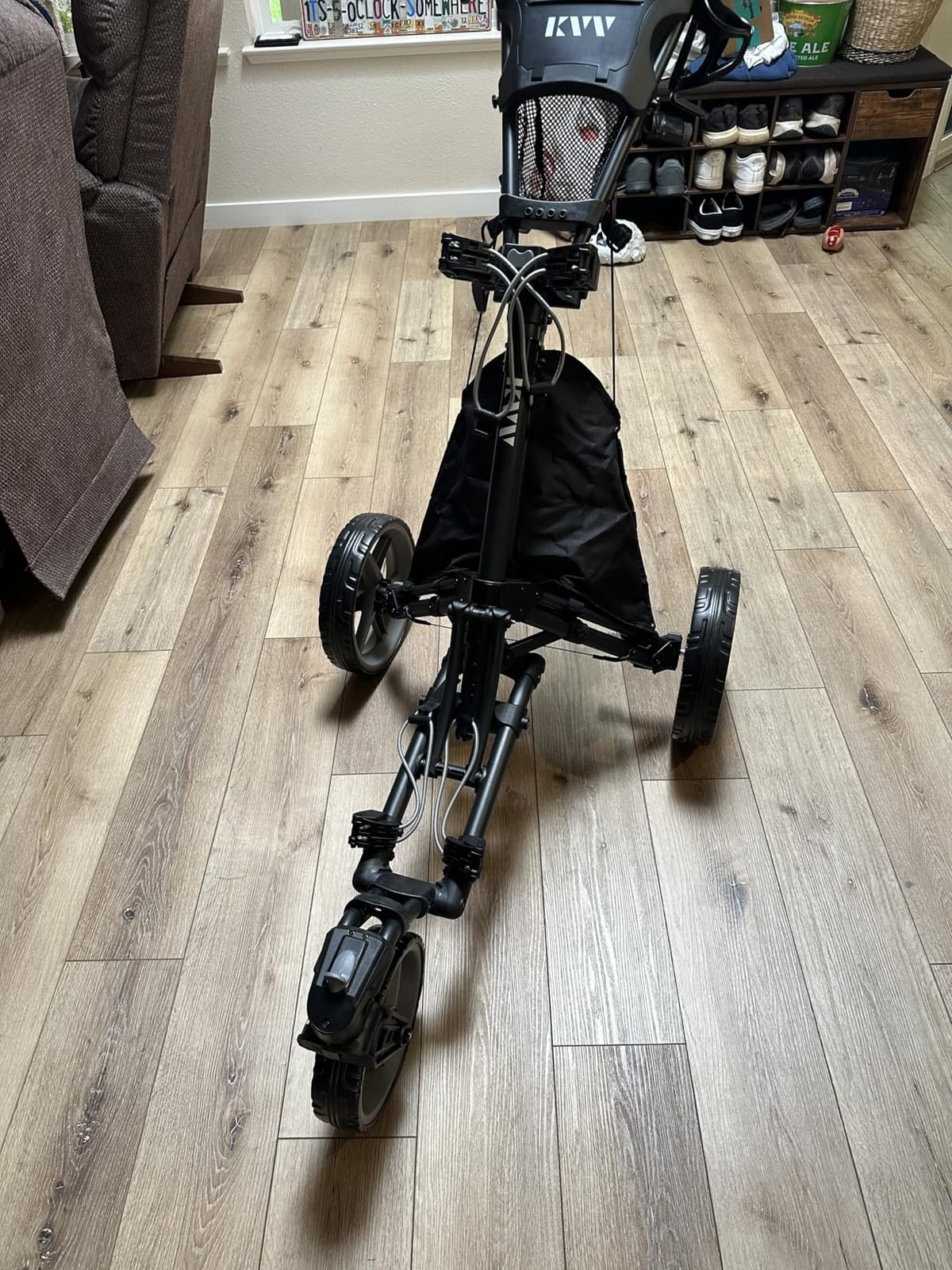 KVV 3 Wheel 360 Rotating Front Wheel Golf Push Cart Open and Close in ONE Second - Free Umbrella Holder Included customer photo 2