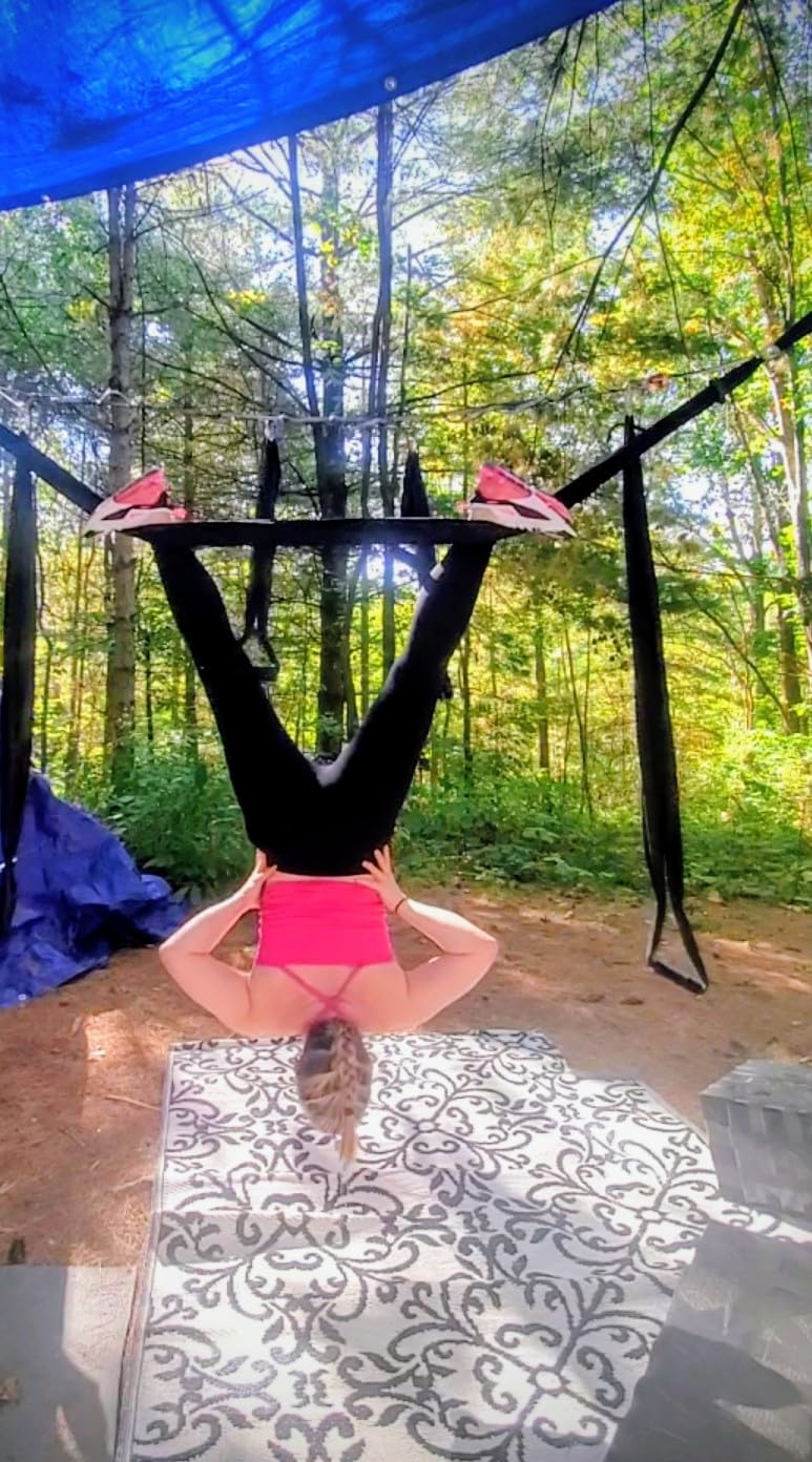 Aerial Yoga Swing Set,Ultra Strong Yoga Hammock Trapeze Extension,Antigravity Ceiling Hanging Yoga Sling Inversion Exercises customer photo 1