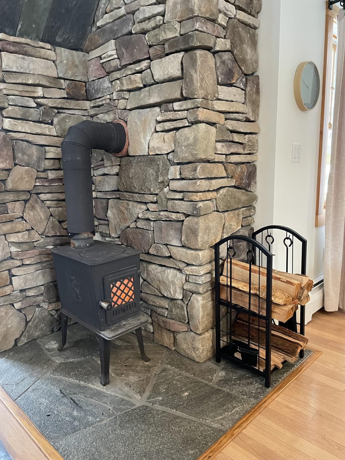 Fire Beauty Wrought Iron Firewood Log Rack with 4 Pcs Fireplace Tools Black customer photo 1