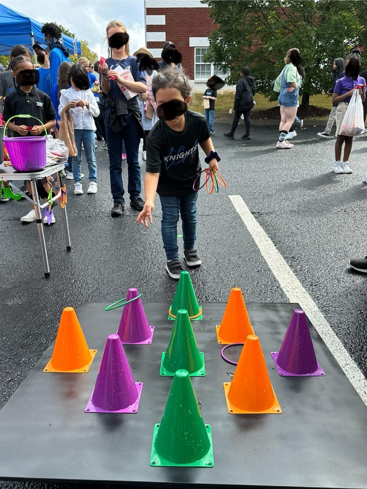 unanscre 31PCS 3 in 1 Carnival Outdoor Games Combo Set for Kids, Soft Plastic Cones Bean Bags Ring Toss Game, Gift for Birthday Party/Xmas customer photo 2