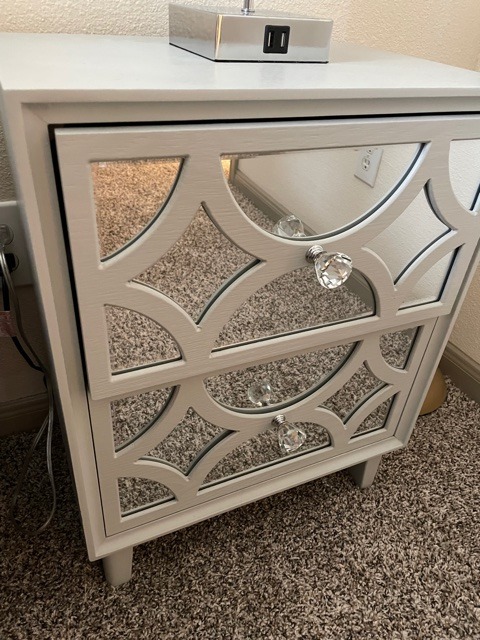 COZAYH Modern Contemporary 2-Drawer Nightstand, Front Mirror, Light Gray customer photo 2