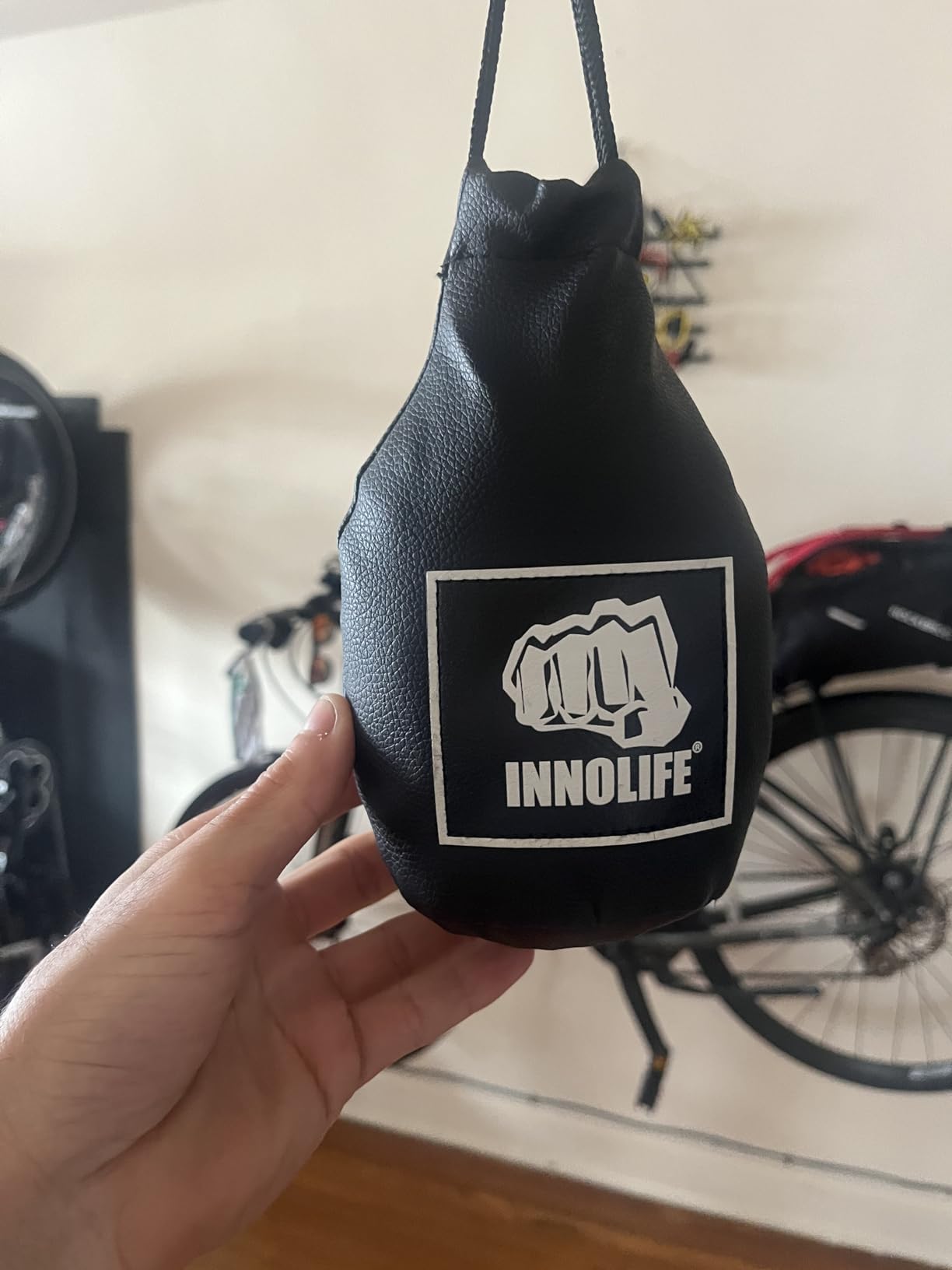INNOLIFE Boxing Slip Bag, Boxing Dodge Hide Speed Bag Maize Ball Leather Ball for Reflex Training, Boxing, Kickboxing, MMA Pendulum Training customer photo 2