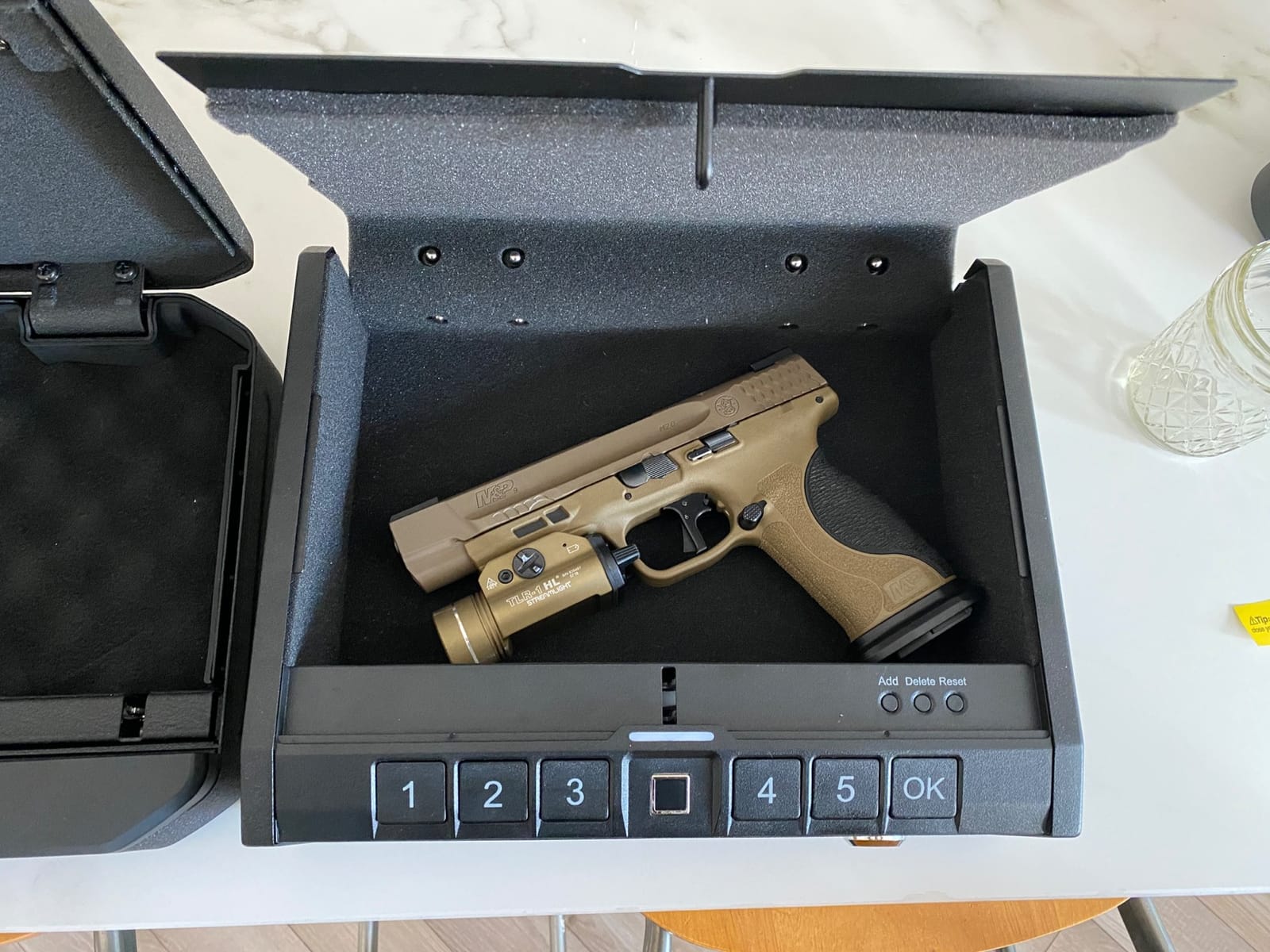 ONNAIS Iron SE Biometric Gun Safe for Handgun with Fingerprint Keypad Lock | Steel Gun Case, 3 Quick Access Methods, Handgun Safe for Home, Nightstand, Bedside, or Car, Birthday Gifts for Men customer photo 2