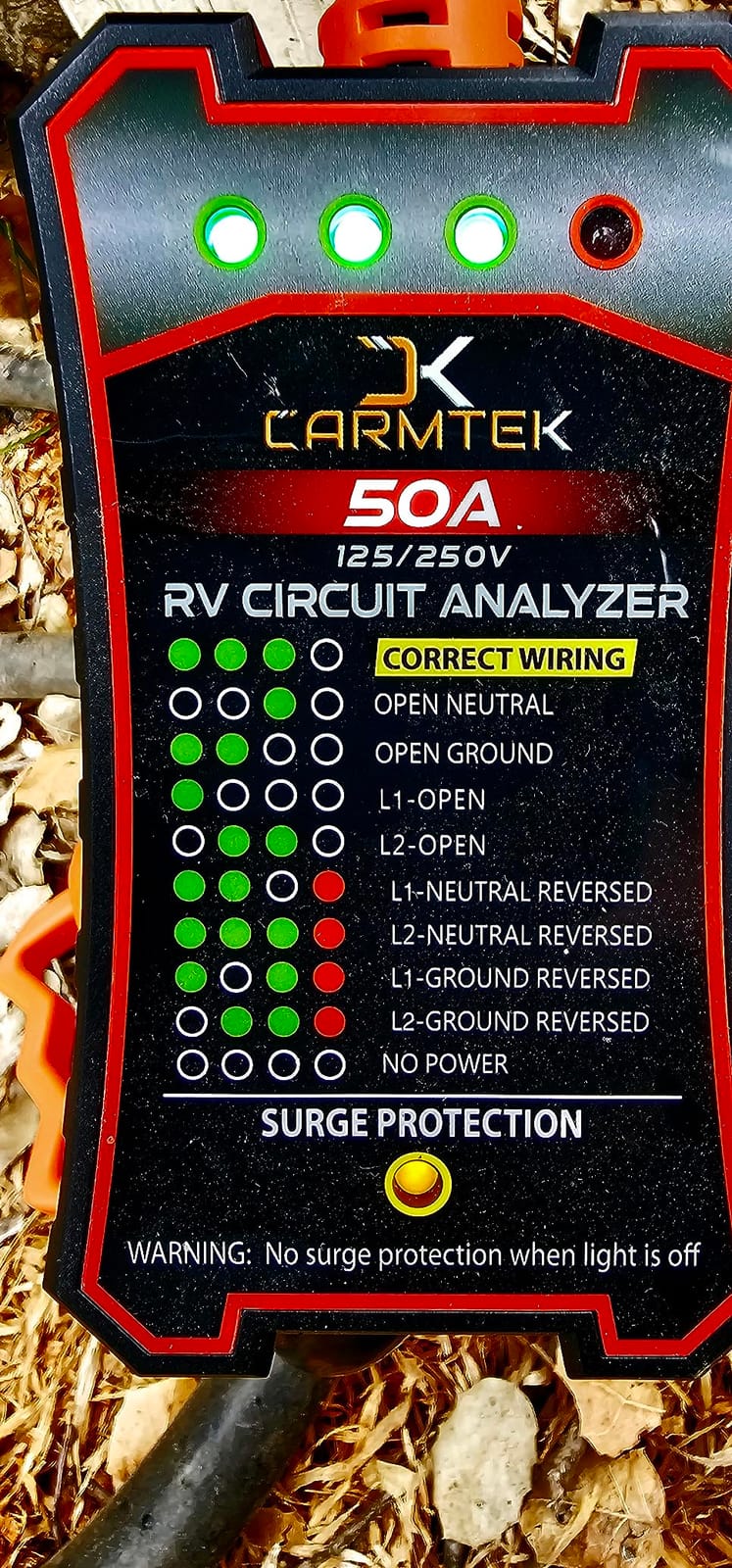 CARMTEK RV Surge Protector 30 Amp - RV Circuit Analyzer with Integrated Smart 30 Amp Surge Voltage Protection with Grip Handles customer photo 1