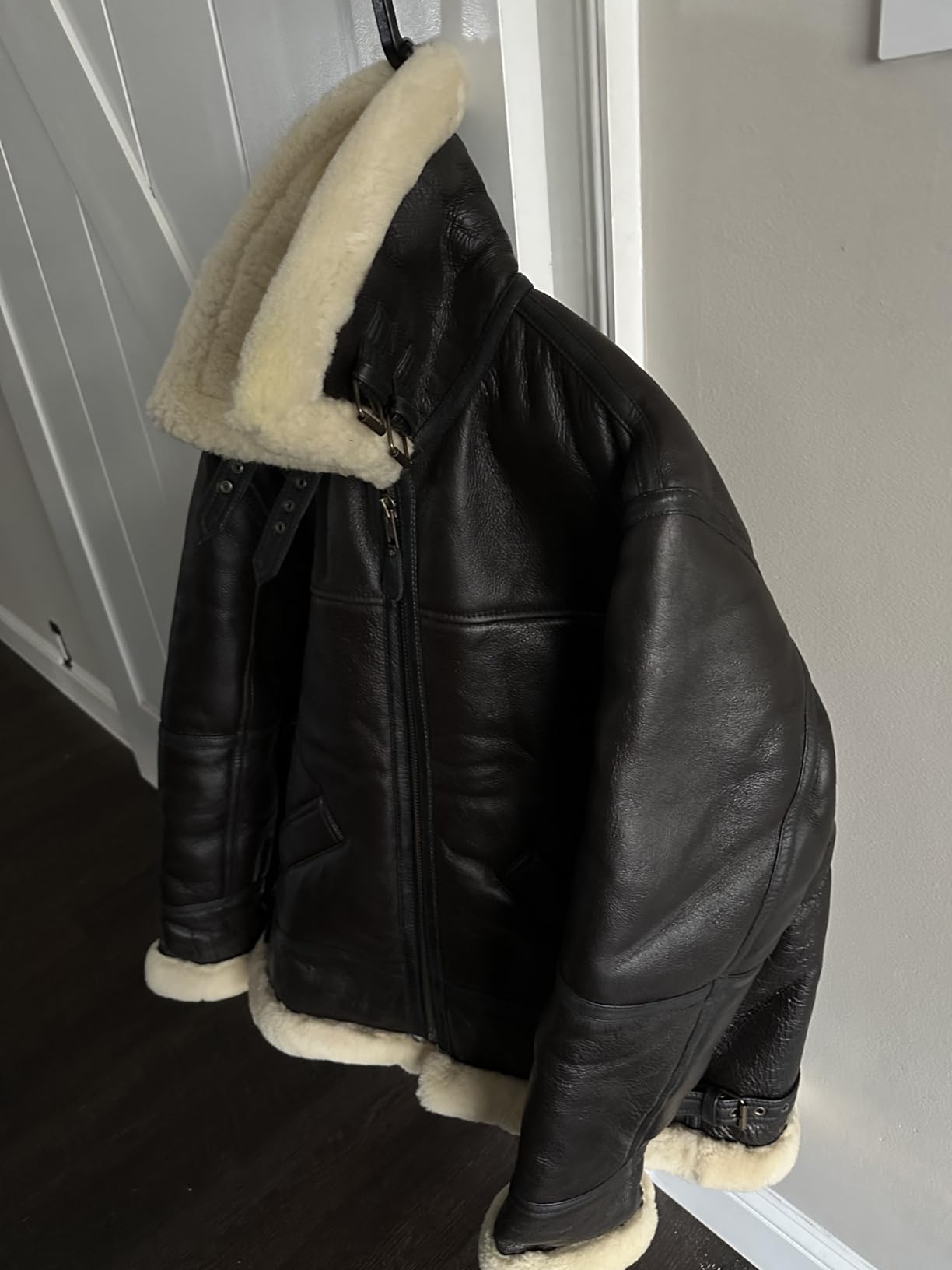 B3 Bomber Jacket Aviator Real Shearling B3 Bomber Jacket Winter customer photo 1