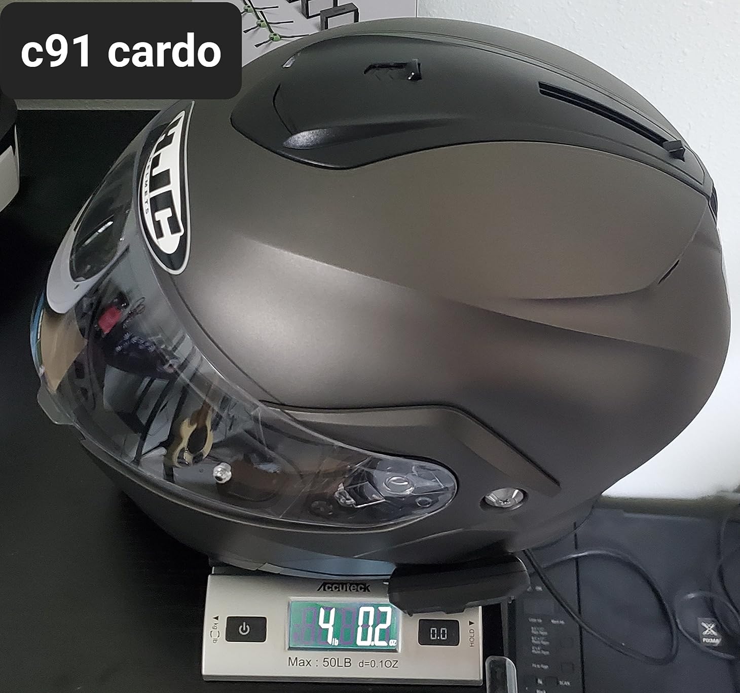 HJC C91 Solid Modular Motorcycle Helmet with HJ-17 Pinlock Shield, DOT Approved (Semi Flat Black, X-Large) customer photo 2