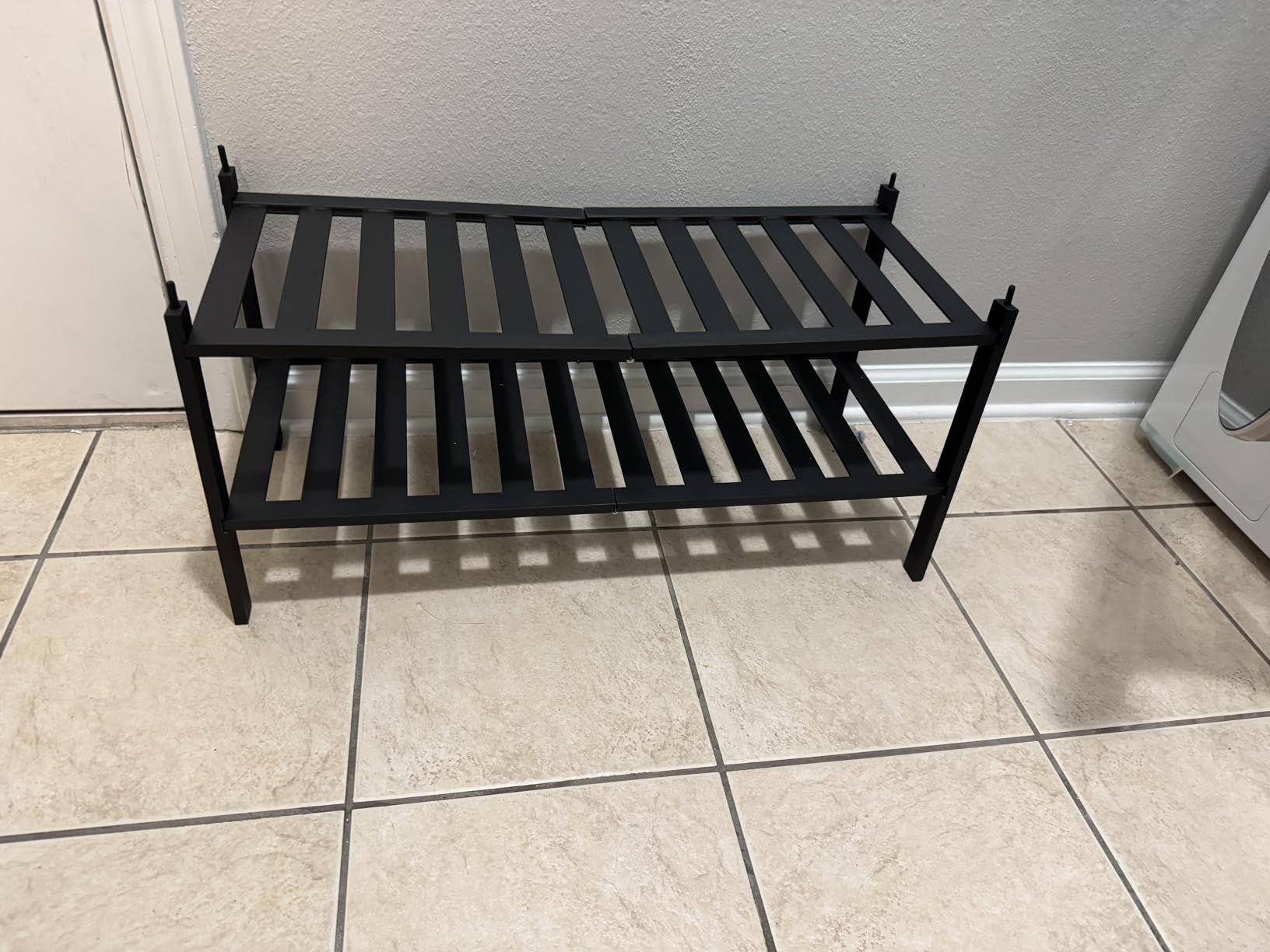 Dranixly Bamboo 2-Tier Shoe Rack Stackable Shelf Storage Organizer for Entryway, Hallway and Closet, 27.2