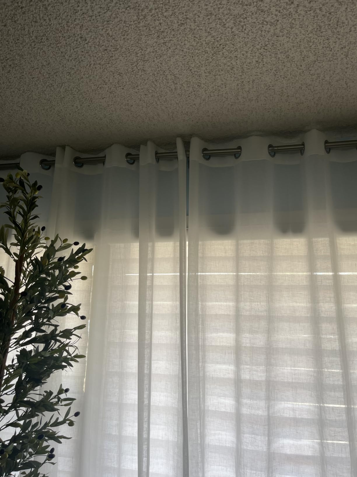 NICETOWN White Sheer Linen Curtains 84 Inch Length 2 Panels Set, W52xL84 customer photo 2