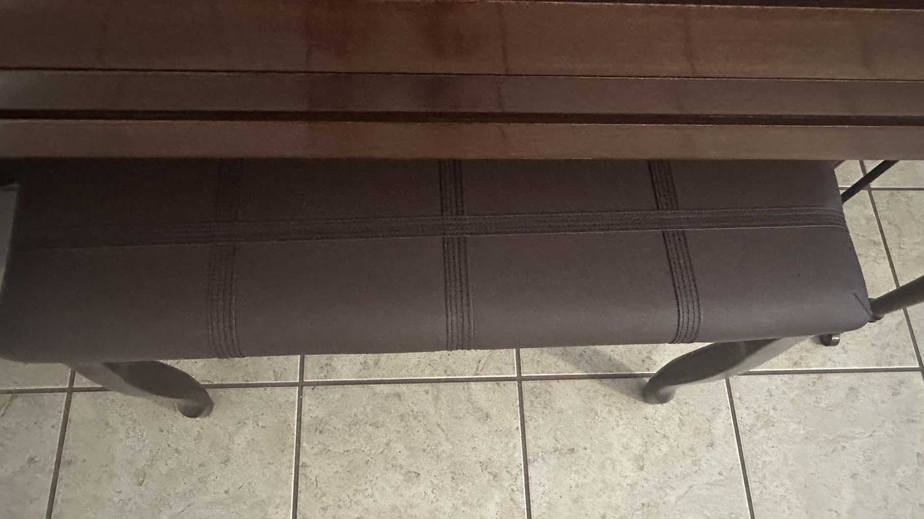 GOFLAME Piano Bench Stool with Padded Cushion and Music Storage, Heavy Duty Piano Duet Seat with PU Leather Padded Seat and Solid Wooden Legs, Perfect for Home Use (Brown) customer photo 1