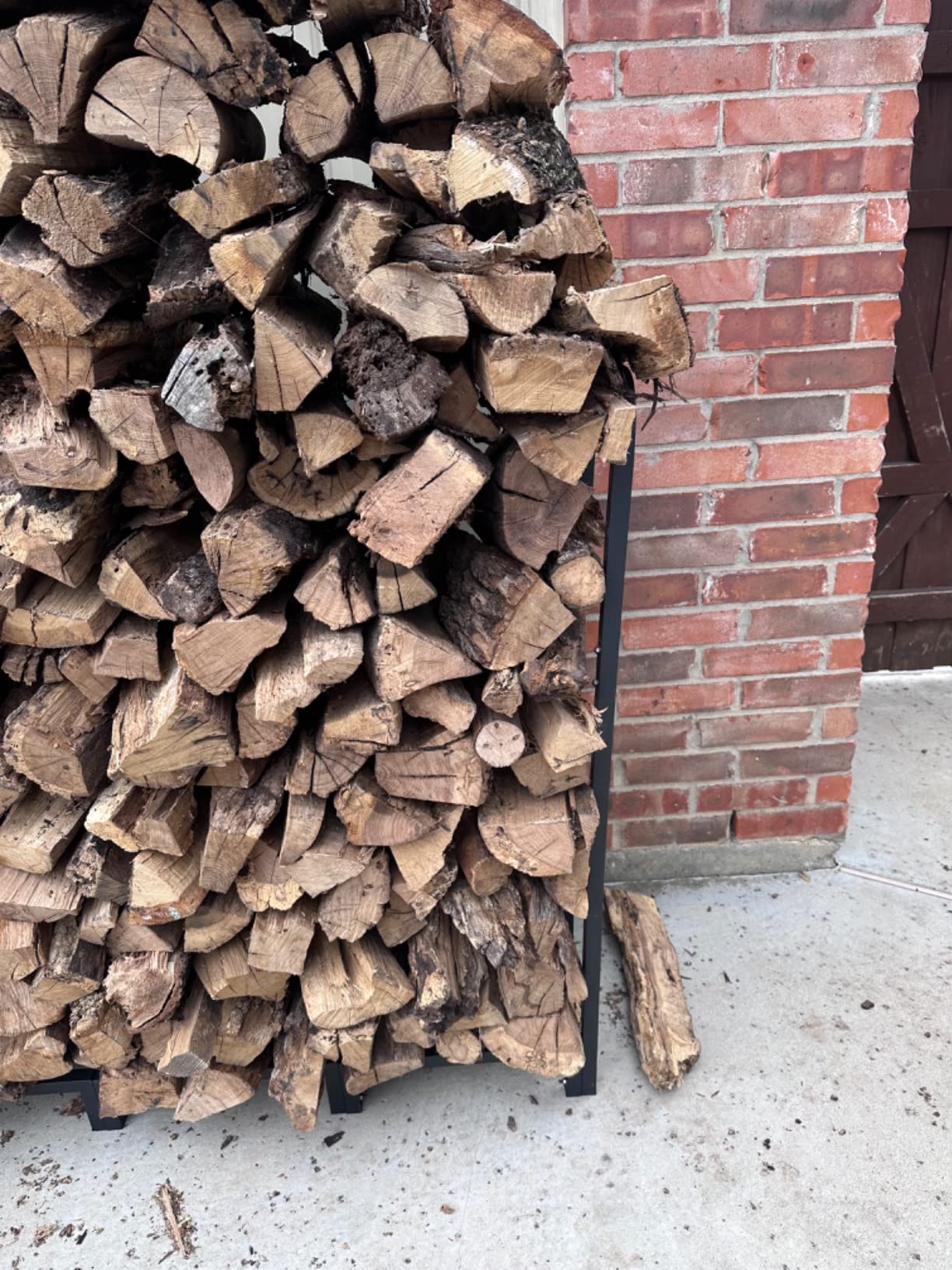 Firewood Rack Outdoor 8ft Heavy Duty Logs Holder for Indoor Fireplace Metal Wood Pile Storage Stacker Organizer, Matte Black customer photo 1