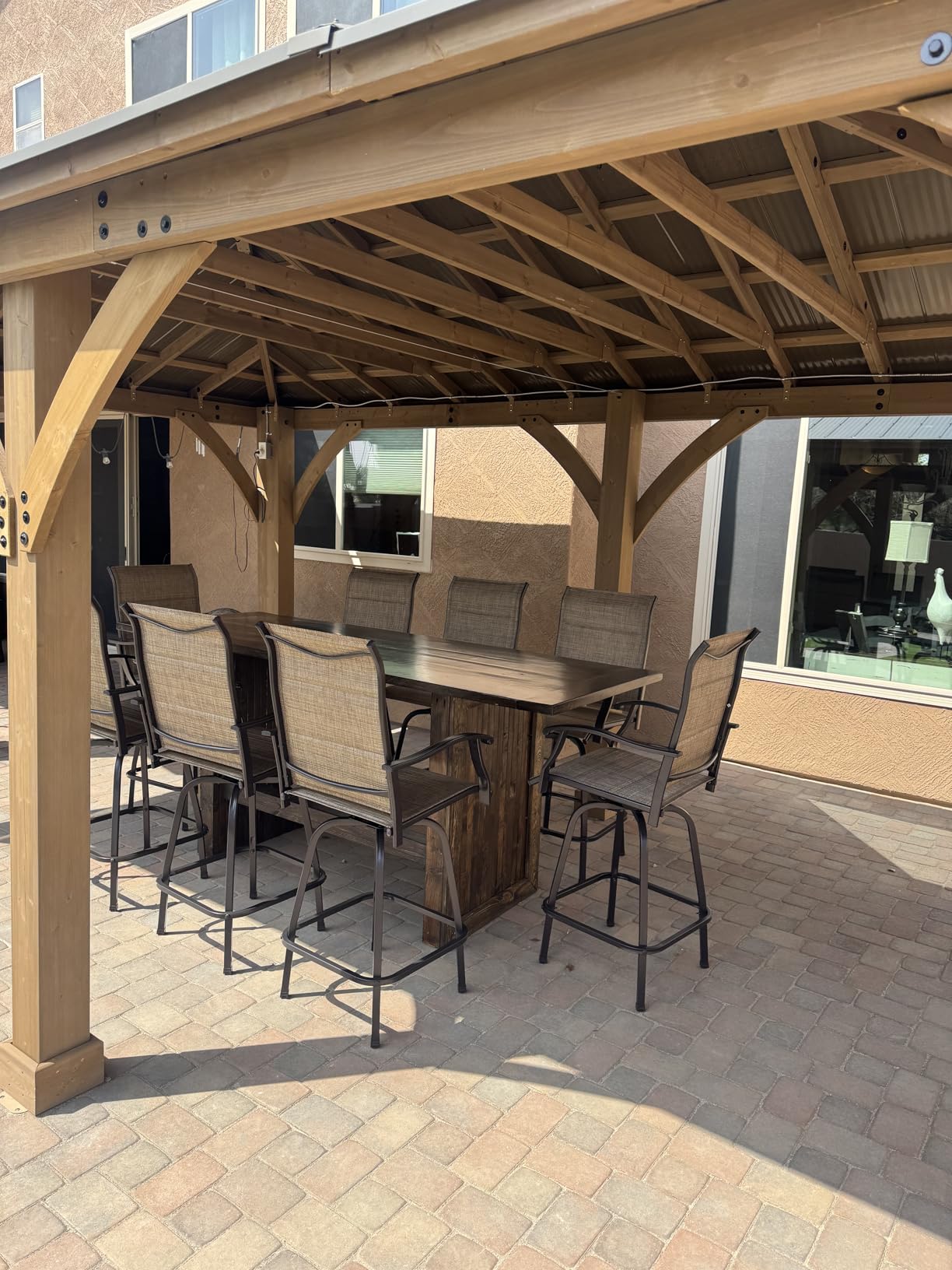 PHI VILLA Outdoor Bar Stools Set of 4, Swivel Patio Bar Chairs customer photo 2