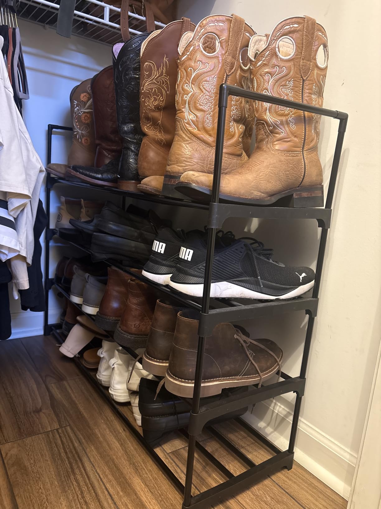 SONGMICS Shoe Rack, 3-Tier Shoe Organizer, Metal Storage Shelf customer photo 1