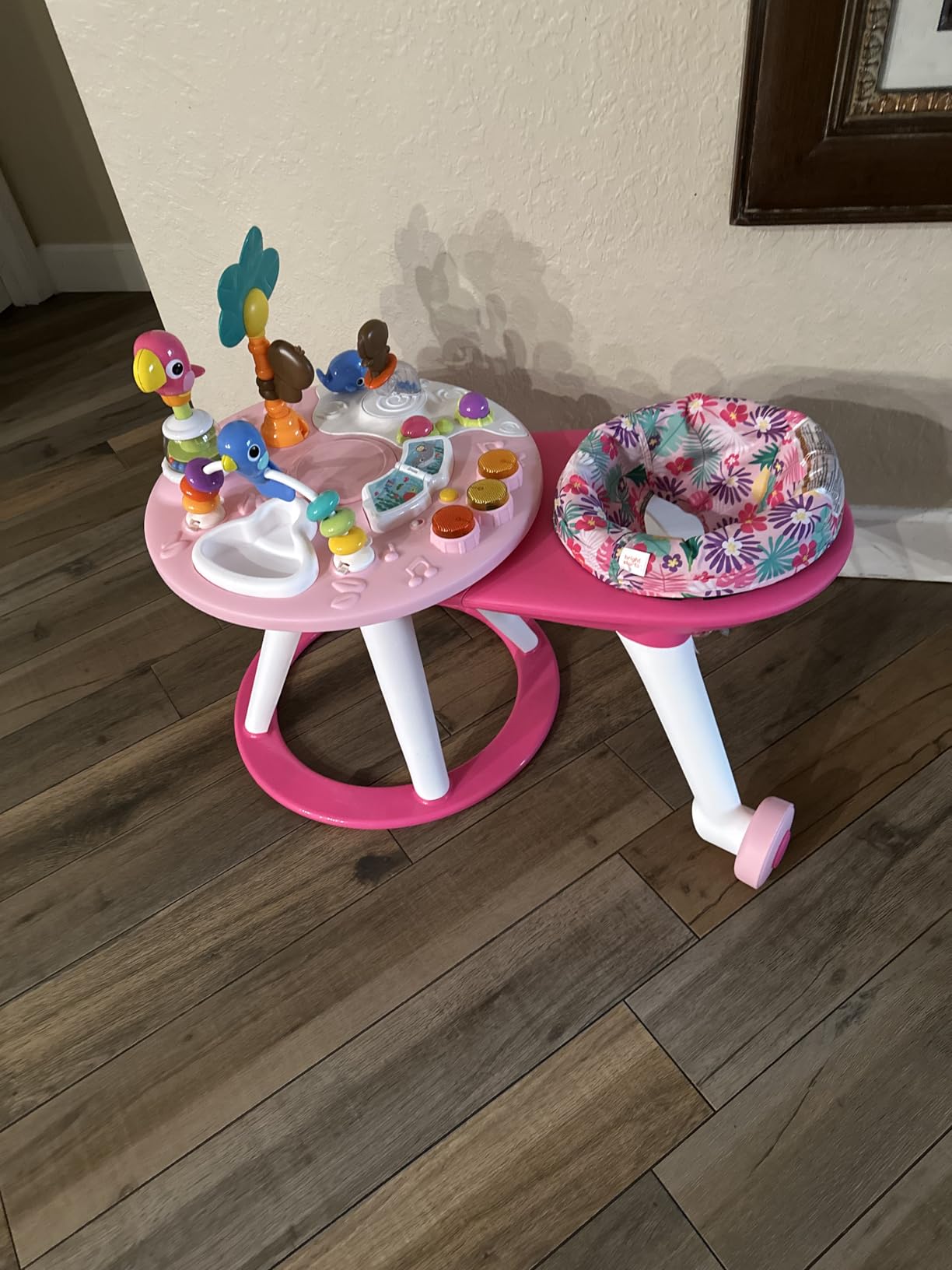 Bright Starts Around We Go 2-in-1 Baby Walker, Discovery Activity Center and Table, Tropic Coral, Ages 6 Months+ customer photo 2