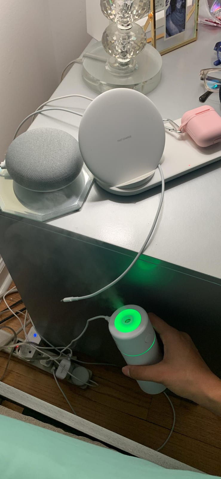 Treva Portable Mini Humidifier 150 ml Capacity, Cool Mist Ultrasonic Humidifier with Colored Light, USB Powered, Whisper Quiet with 2 Misting Modes customer photo 1