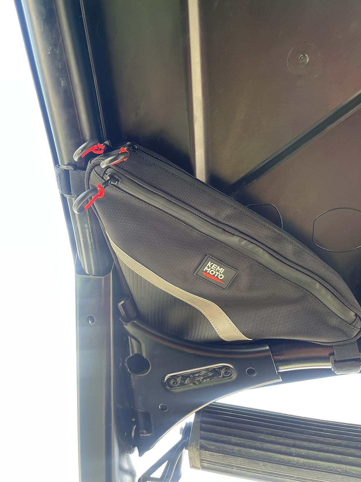 KEMIMOTO UTV Roll Bar Triangle Storage Bag, Water Resistant Universal Roof/Door/Side Armrest Bag Compatible with Most UTV, Road and Mountain Bikes customer photo 1
