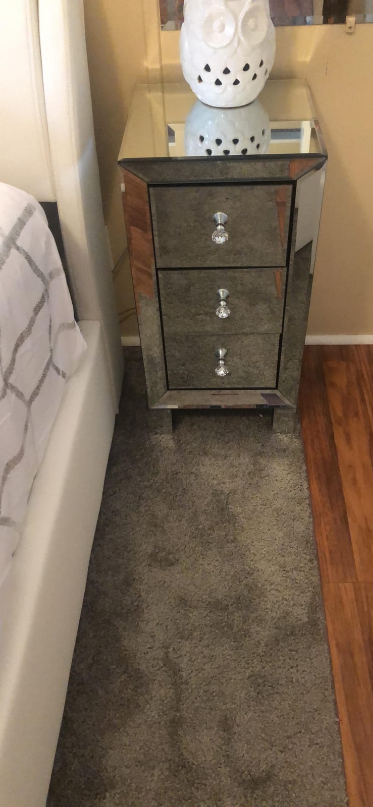 VINGLI Mirrored Nightstand with 3-Drawers Silver Side End Table Mirrored Furniture for Small Space, Bedroom, Living Room customer photo 2