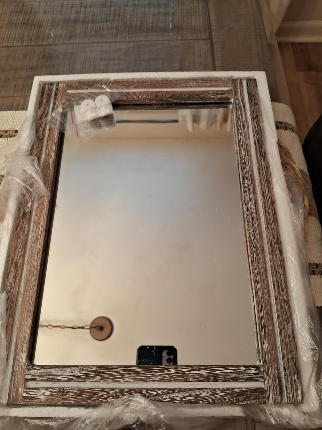 AAZZKANG Wall Mirror Rustic Wood Framed Rectangle Mirrors for Wall 16