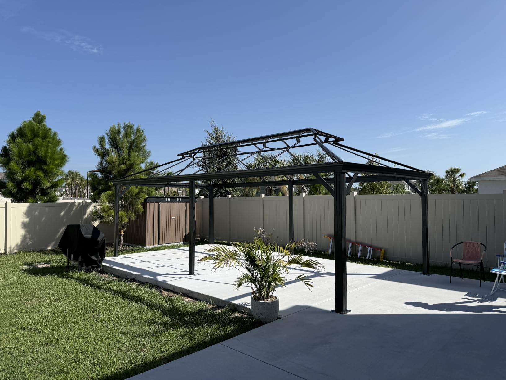 PURPLE LEAF Permanent Hardtop Gazebo 10' X 12' Aluminum, Gray customer photo 1
