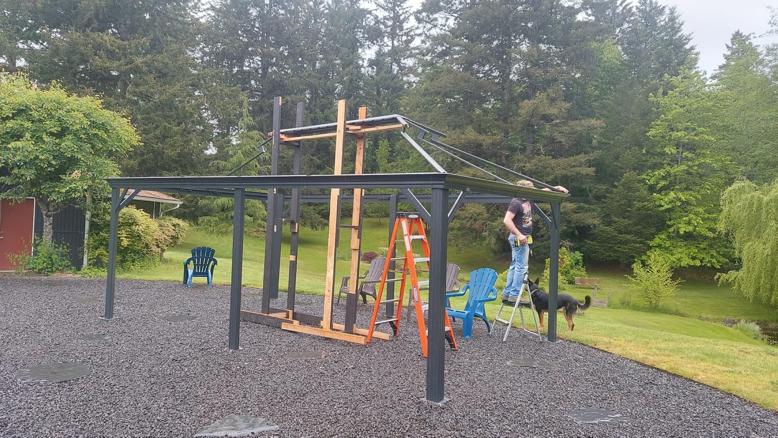 PURPLE LEAF Permanent Hardtop Gazebo 10' X 12' Aluminum, Gray customer photo 2