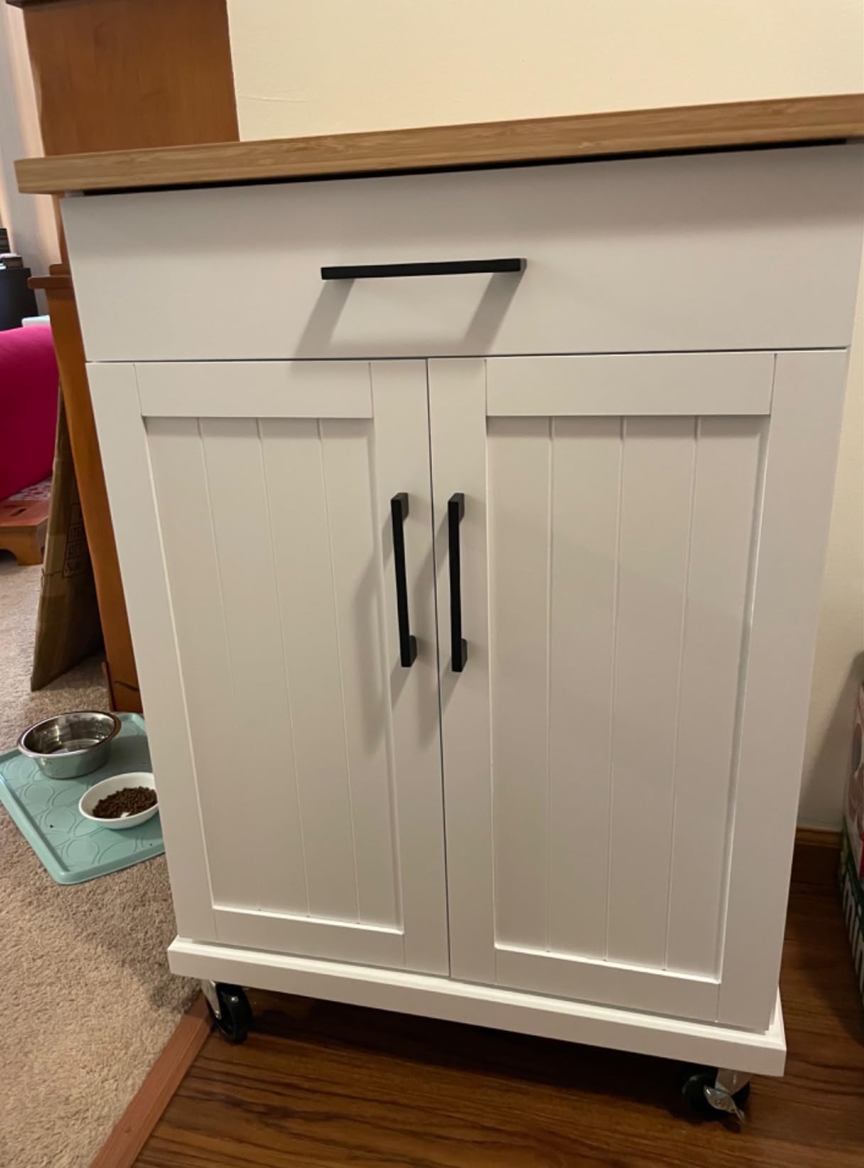 Yaheetech 32 Inches Kitchen Island Cart with Storage Cabinet, Drawer, White customer photo 2